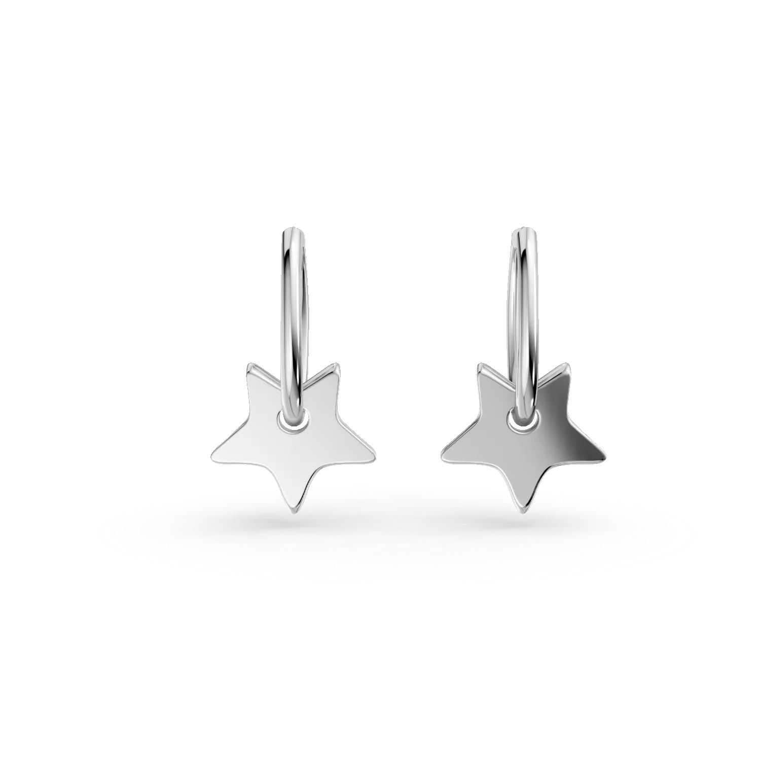 Cercei cu stele din aur alb