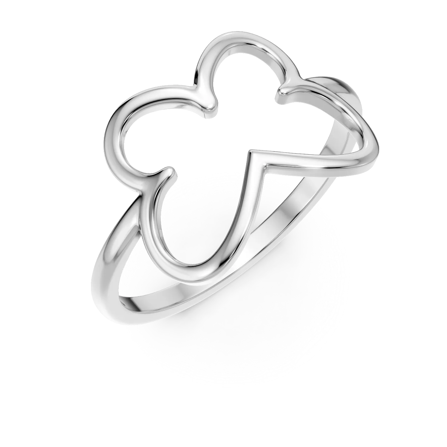 Inel fluture din aur alb