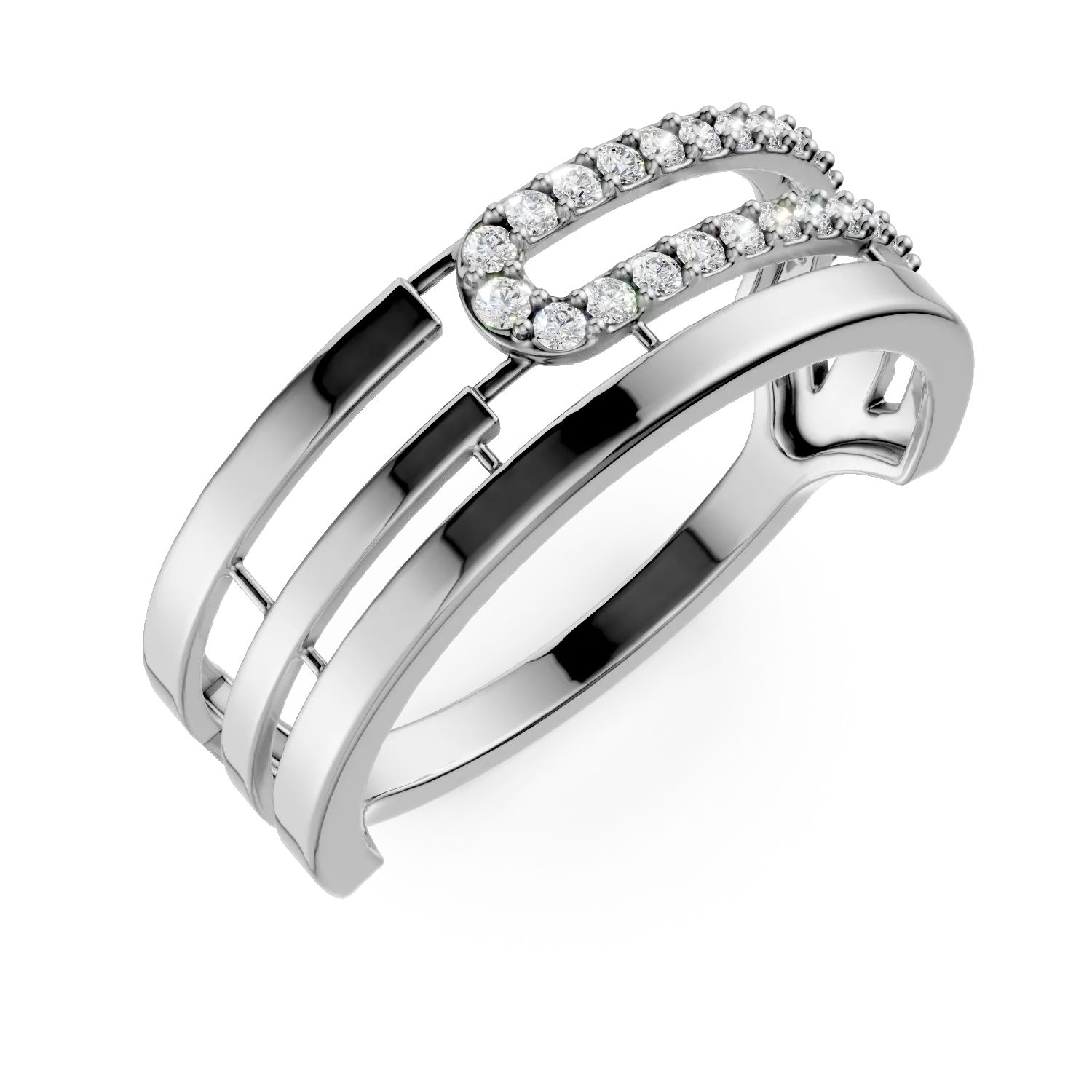 Inel dublu din aur alb cu zirconii Apparel & Accessories > Jewelry > Rings DAAR 2 Inel dublu din aur alb cu zirconii Apparel & Accessories > Jewelry > Rings DAAR 2