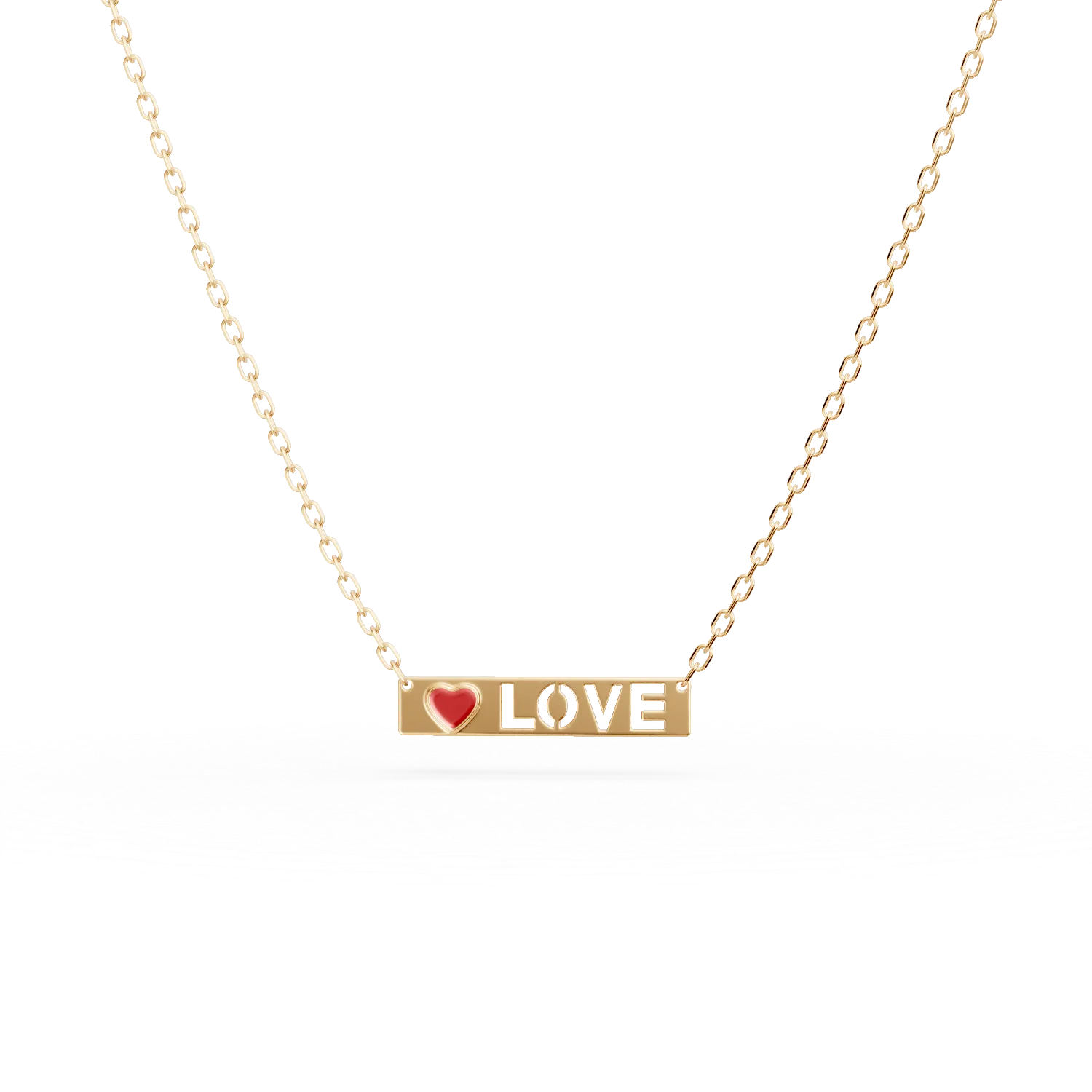 Lant cu pandantiv LOVE din aur galben