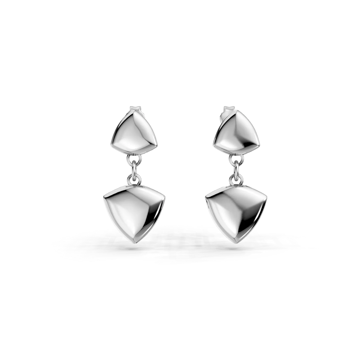 Cercei geometrici din aur alb