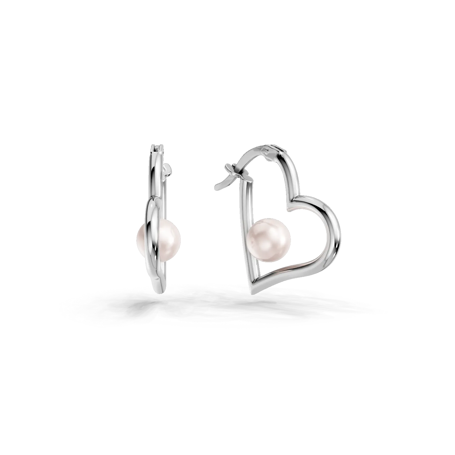 Cercei inimi din aur alb cu perle sintetice Apparel & Accessories > Jewelry > Earrings DAAR 2 Cercei inimi din aur alb cu perle sintetice Apparel & Accessories > Jewelry > Earrings DAAR 2