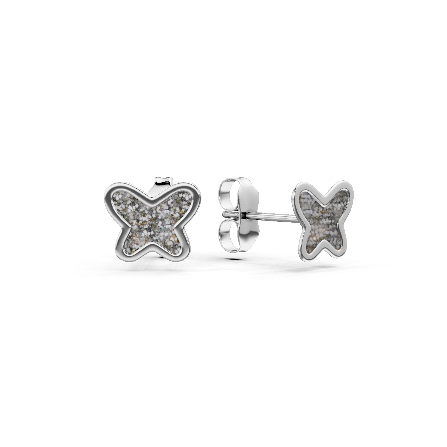 Cercei fluturi din aur alb