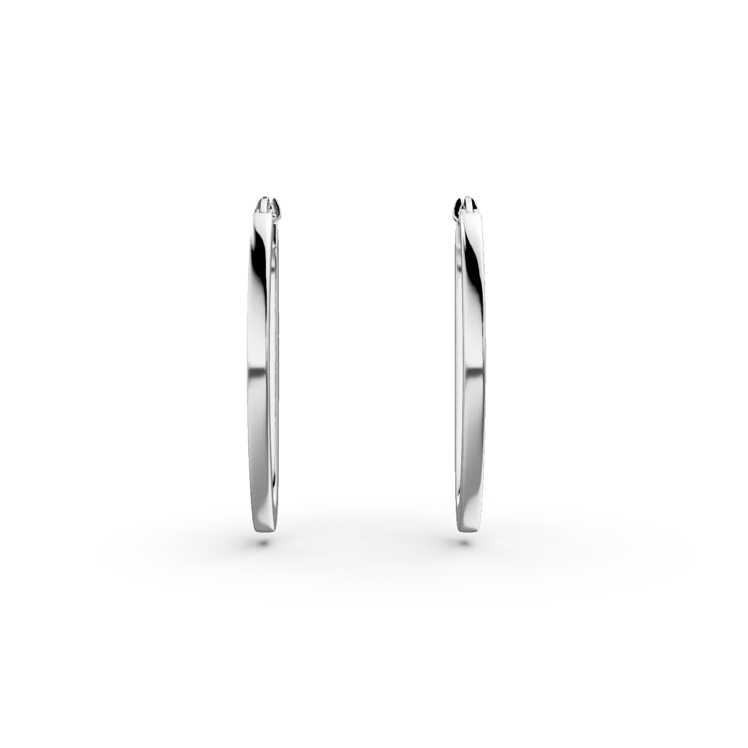 Cercei hoop din aur alb