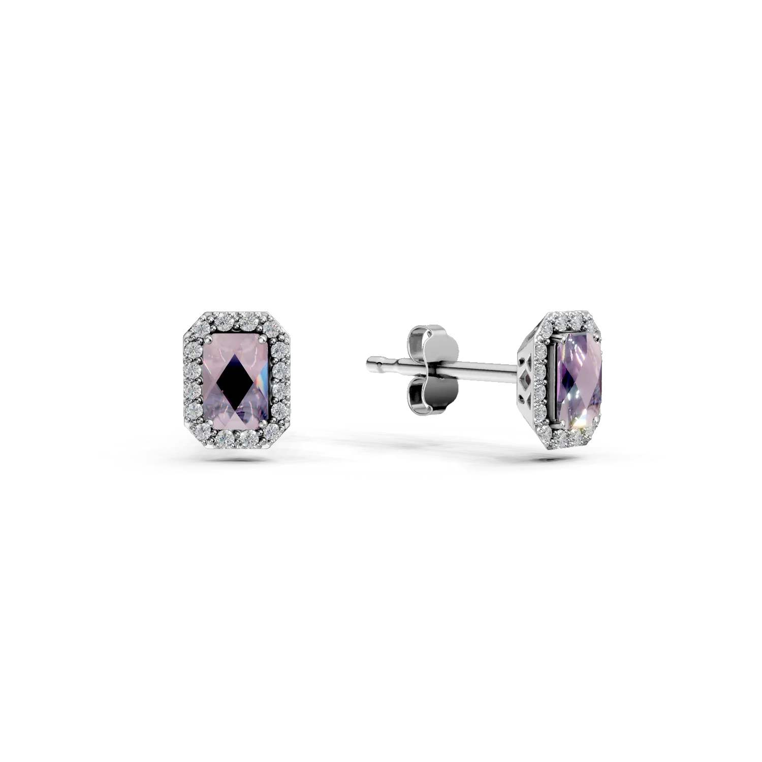 Cercei stud din aur alb cu zirconii mov Apparel & Accessories > Jewelry > Earrings DAAR 2 Cercei stud din aur alb cu zirconii mov Apparel & Accessories > Jewelry > Earrings DAAR 2