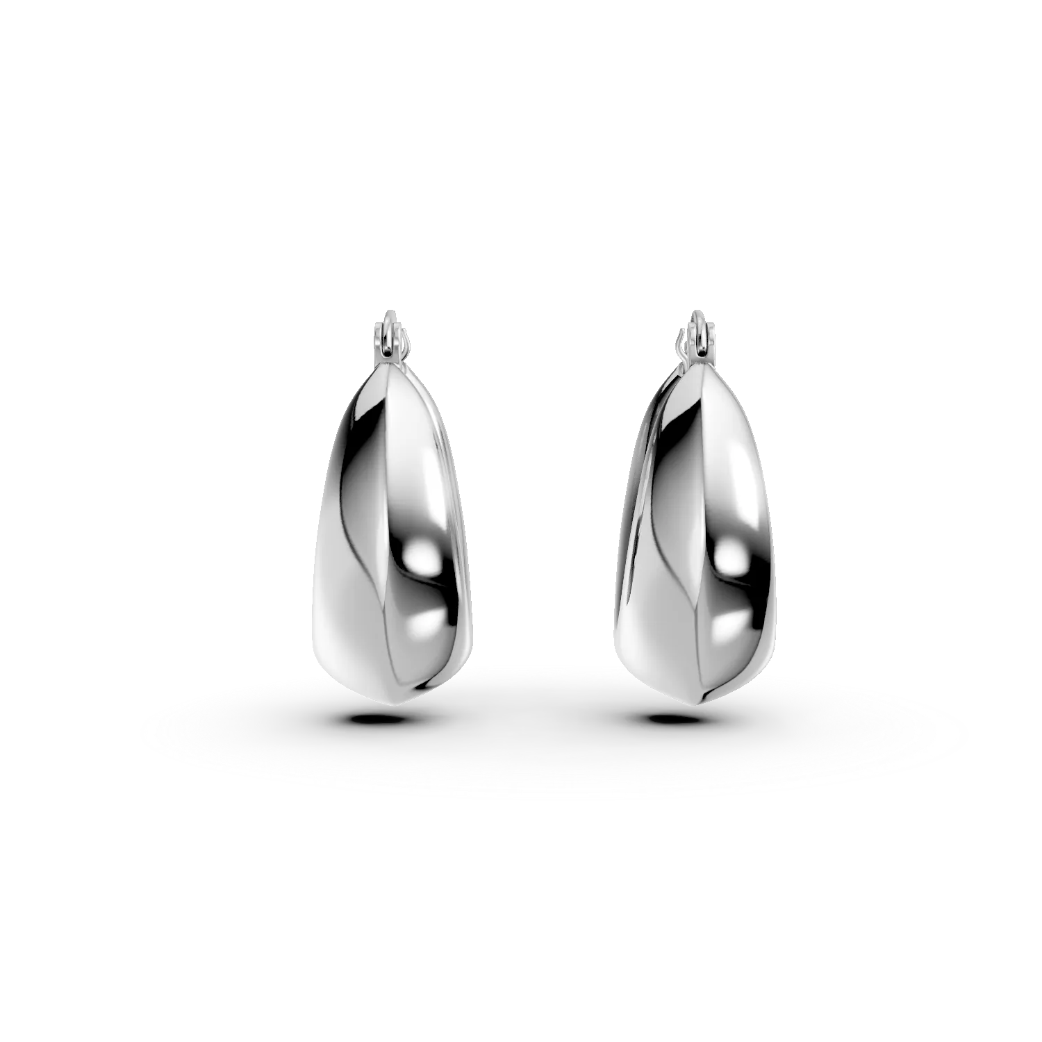 Cercei on-ear din aur alb