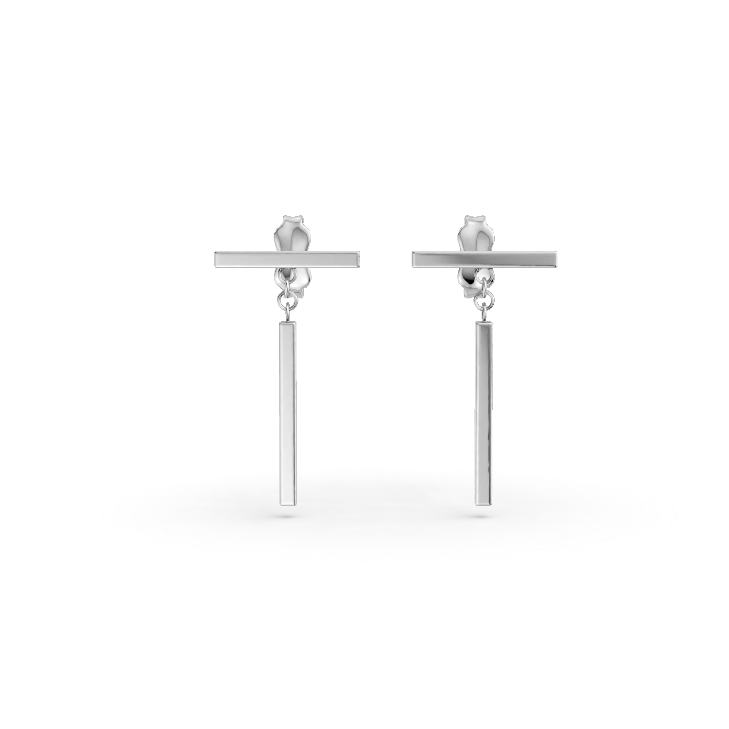 Cercei stud minimalisti din aur alb