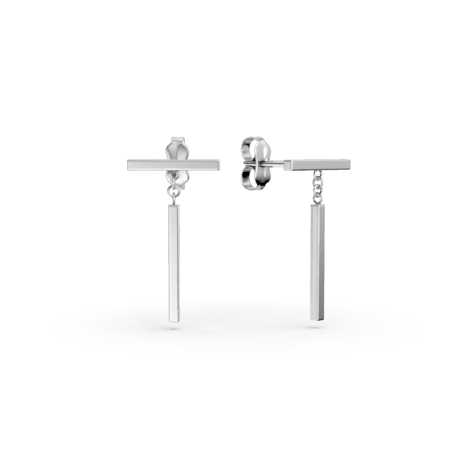 Cercei stud minimalisti din aur alb