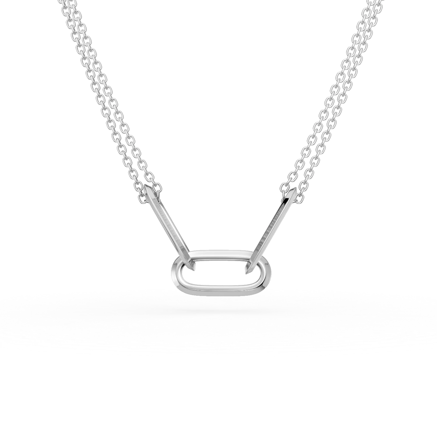 Lant cu pandantive geometrice din aur alb