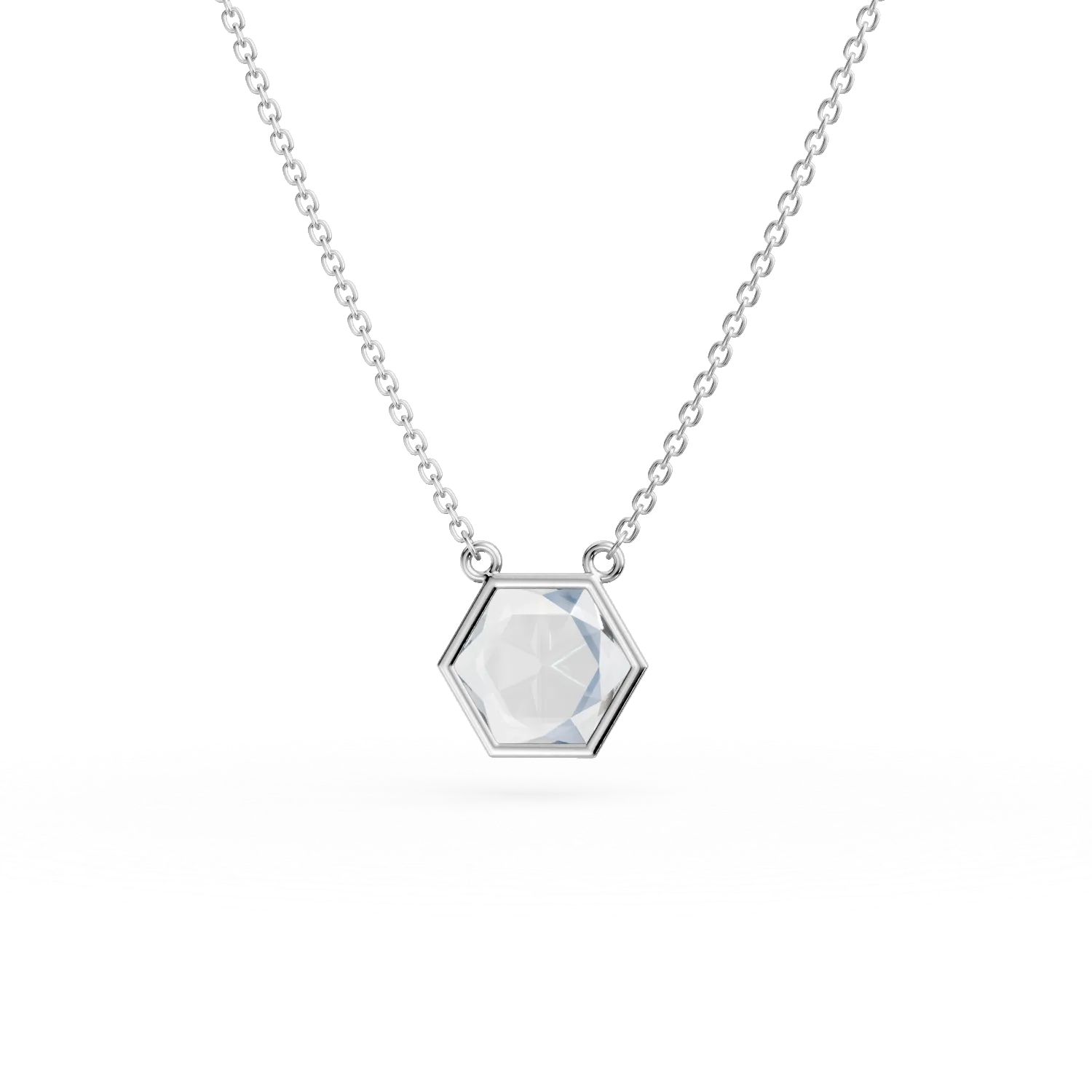 Lant cu pandantiv minimalist din aur alb cu zirconii mov Apparel & Accessories > Jewelry > Necklaces DAAR 2 Lant cu pandantiv minimalist din aur alb cu zirconii mov Apparel & Accessories > Jewelry > Necklaces DAAR 2