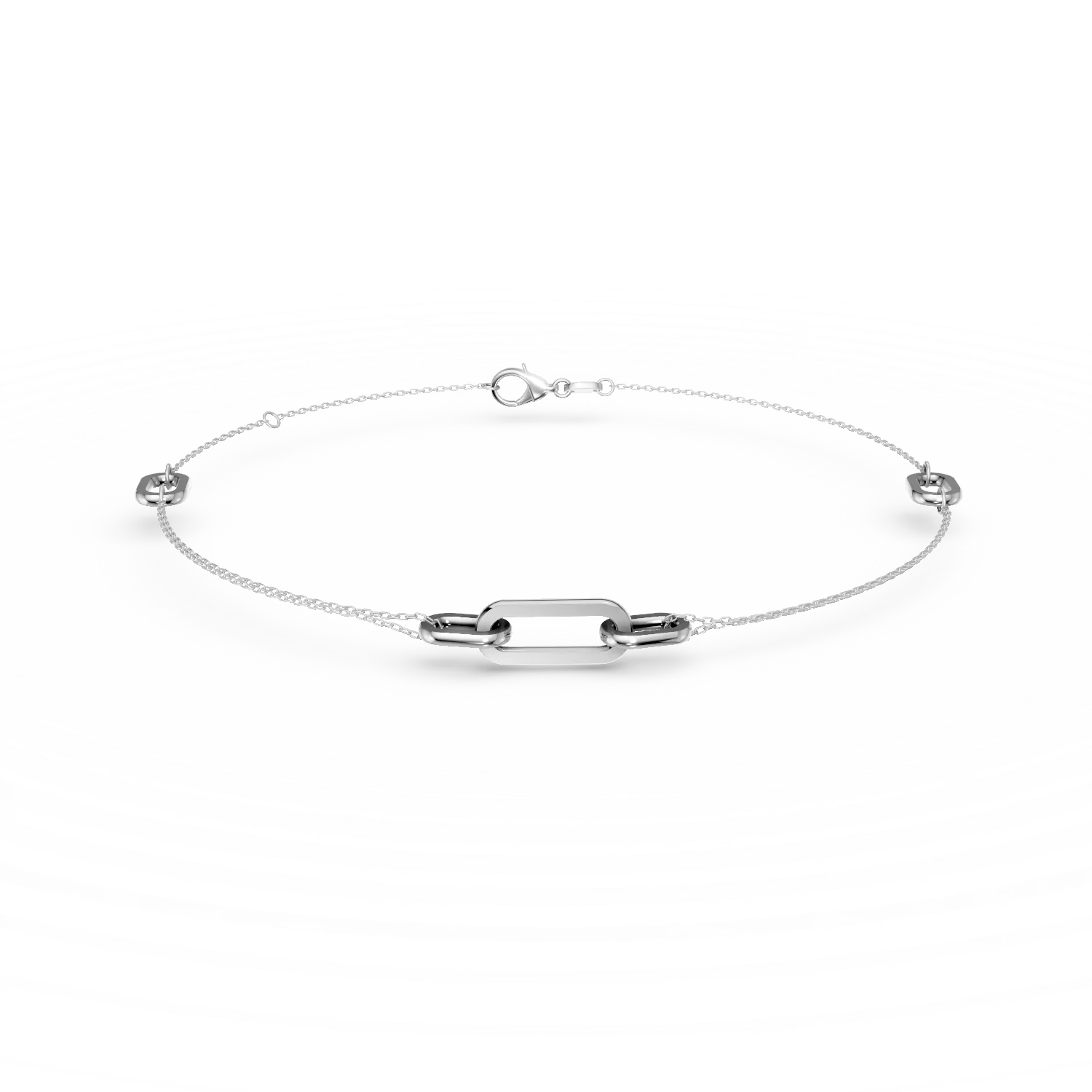 Bratara cu pandantive geometrice din aur alb