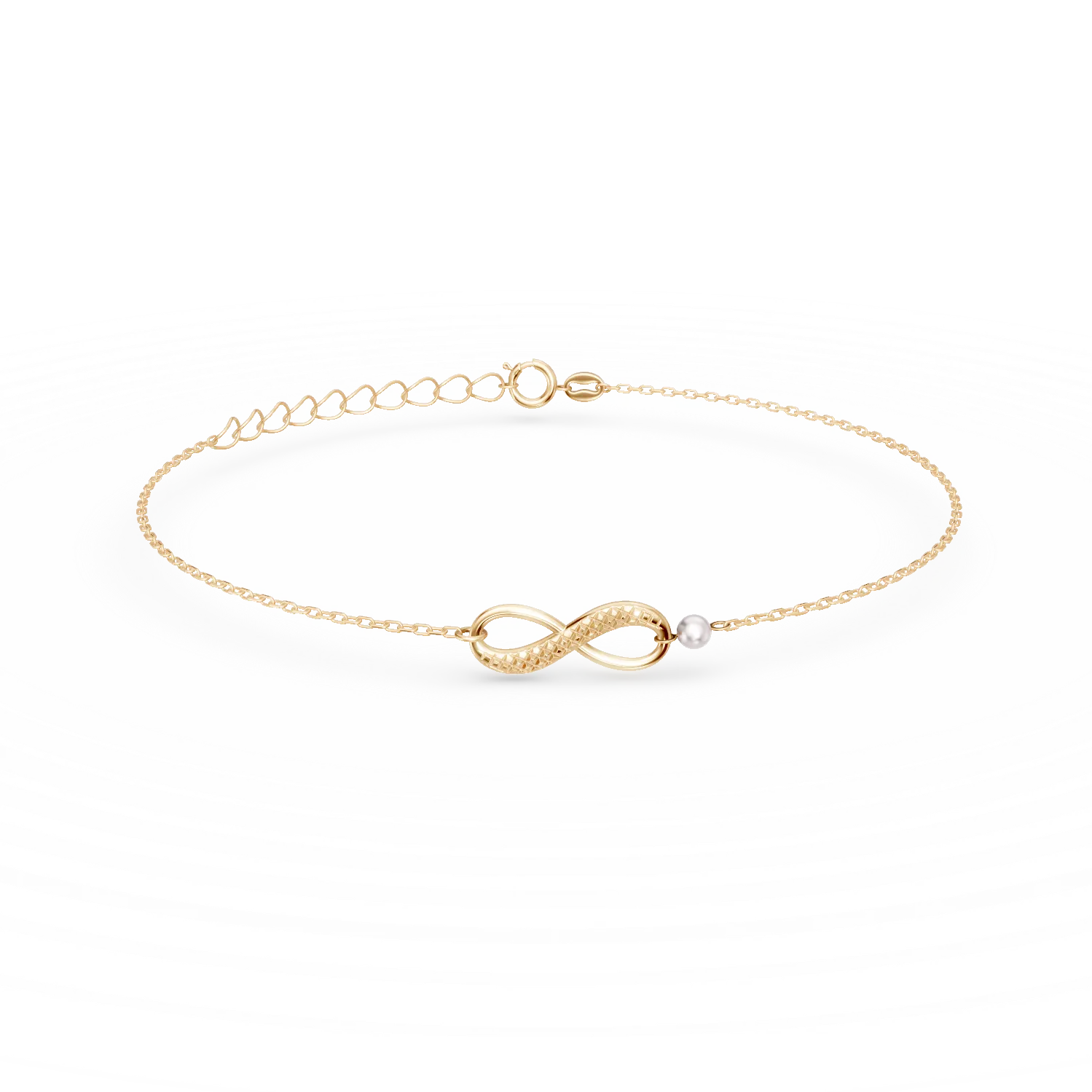 Bratara cu pandantiv infinit din aur galben