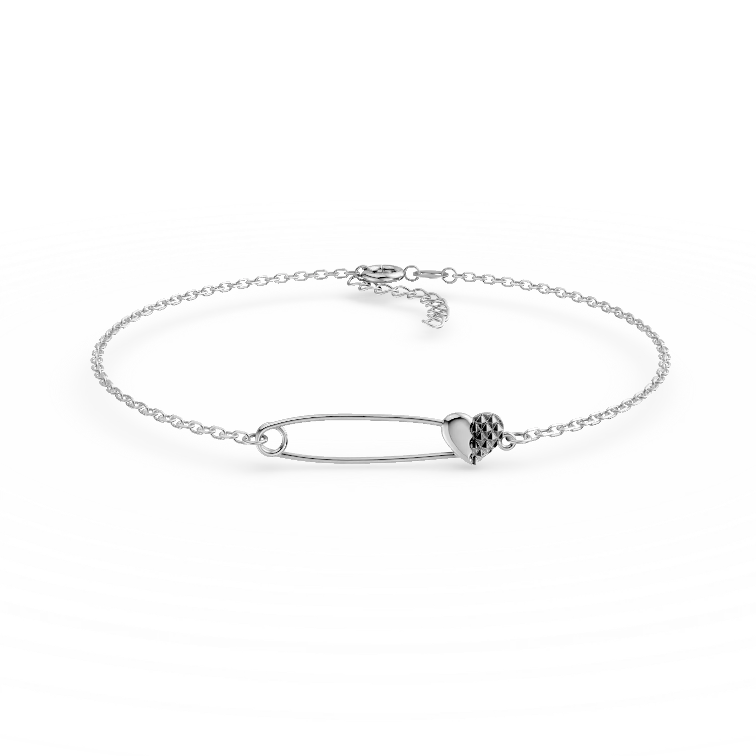 Bratara cu pandantiv inima din aur alb