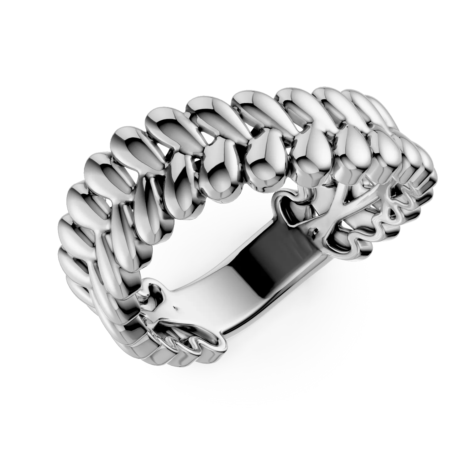 Inel impletit din aur alb