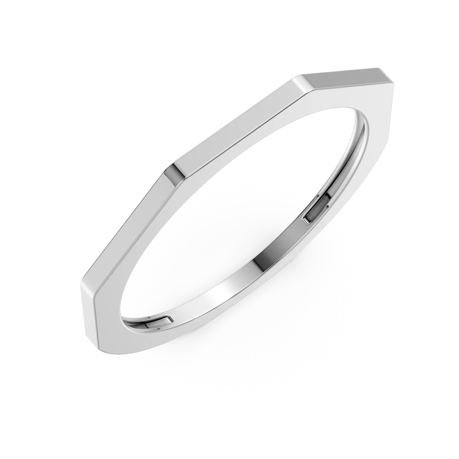 Inel minimalist din aur alb