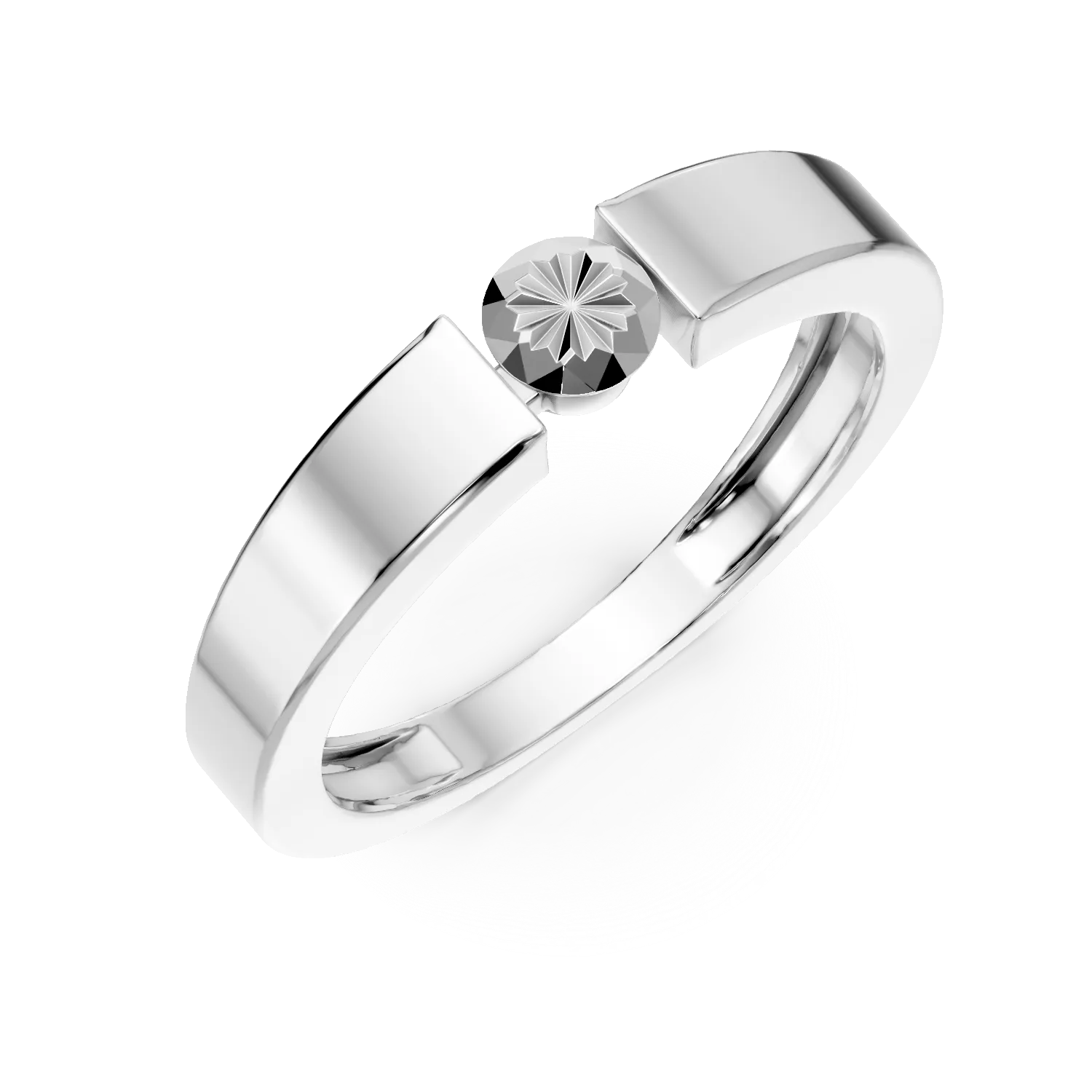 Inel minimalist din aur alb