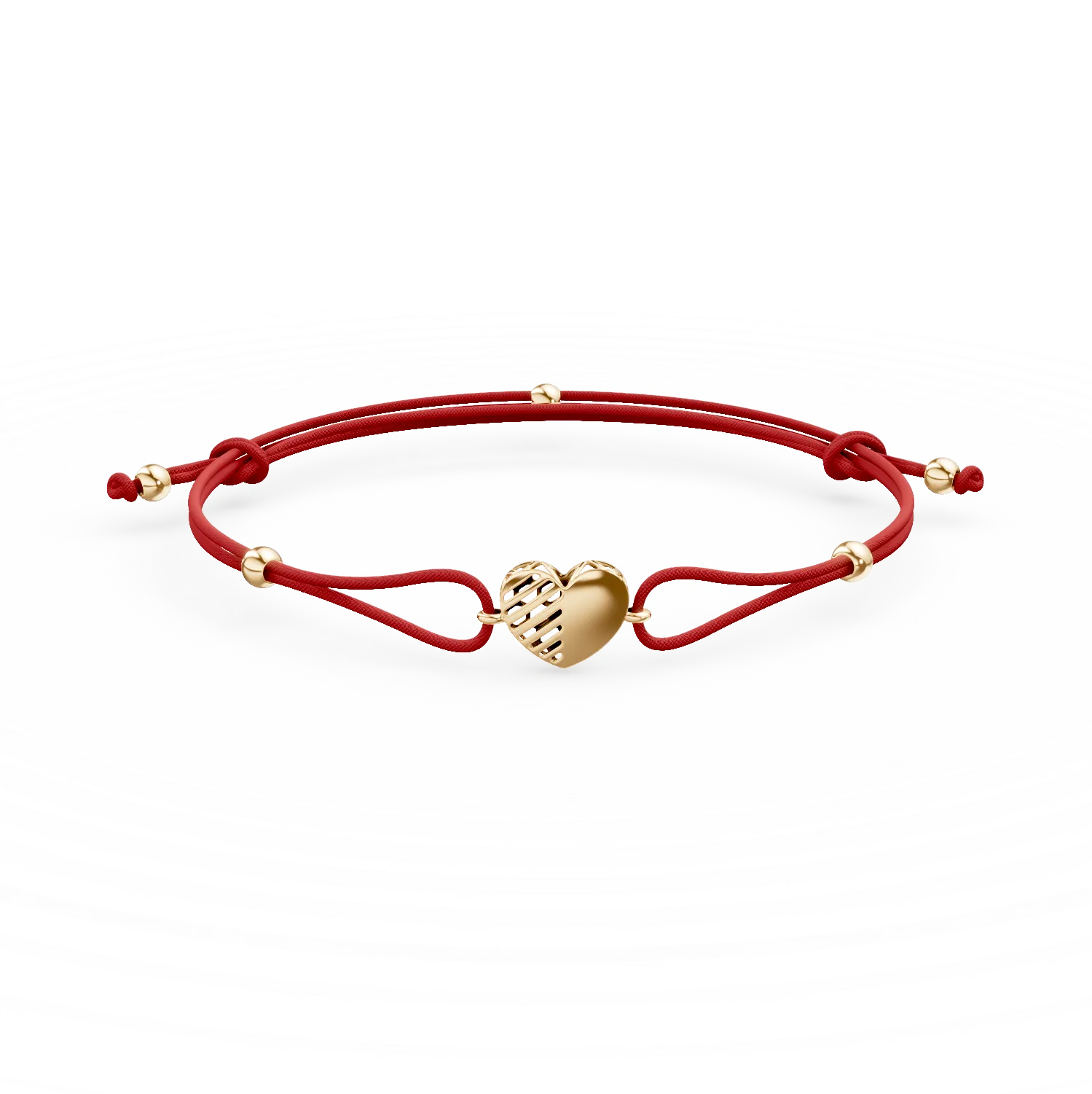 Bratara cu snur si pandantiv inima din aur galben cu zirconii Apparel & Accessories > Jewelry > Bracelets DAAR 2 Bratara cu snur si pandantiv inima din aur galben cu zirconii Apparel & Accessories > Jewelry > Bracelets DAAR 2