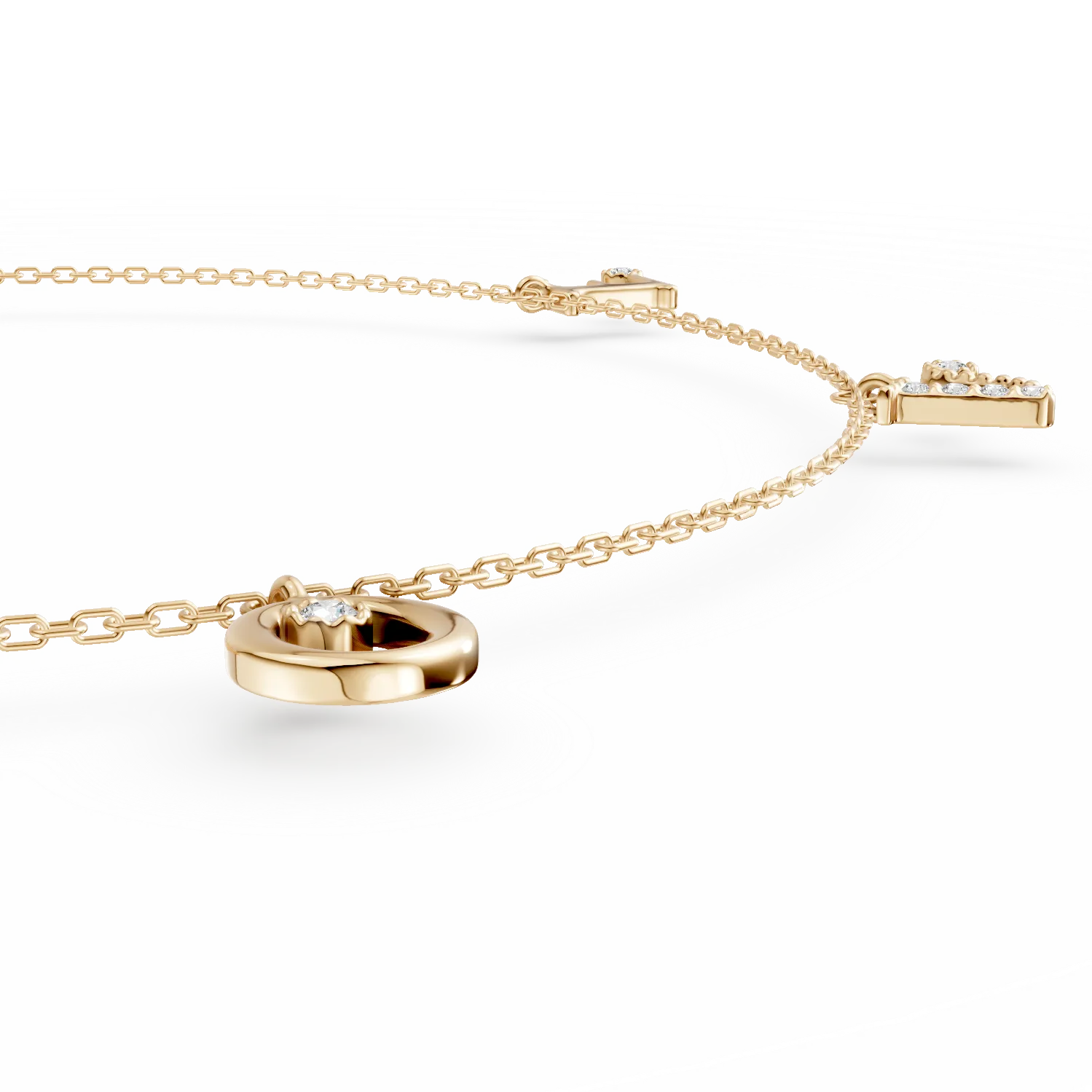 Bratara din aur galben cu charmuri si diamante de 0.6ct create in laborator