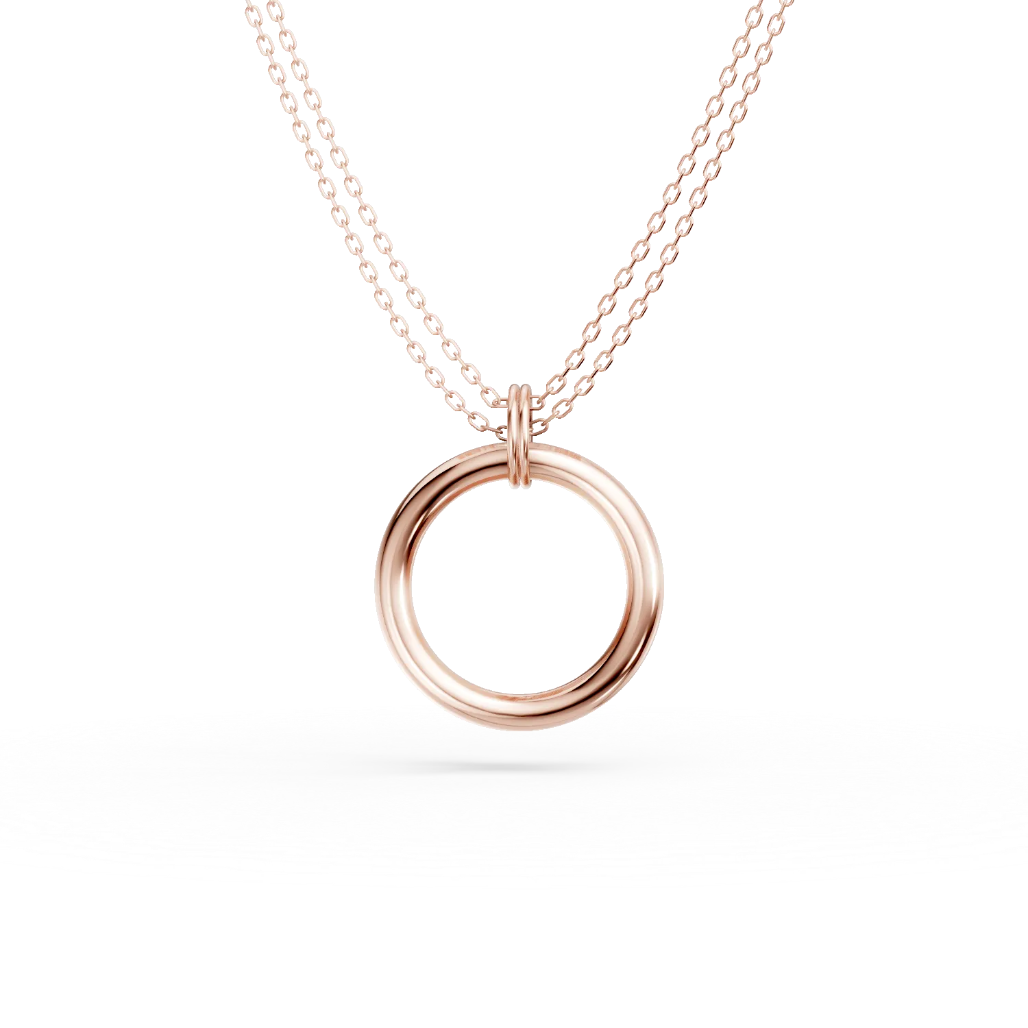 Lant cu pandantiv minimalist din aur roz