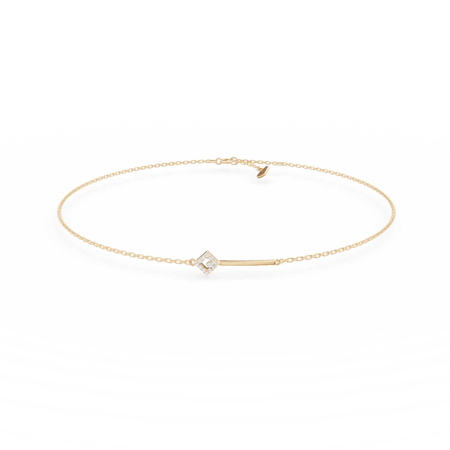 Bratara din aur galben cu pandantive si diamante de 0.05ct create in laborator - imagine 7