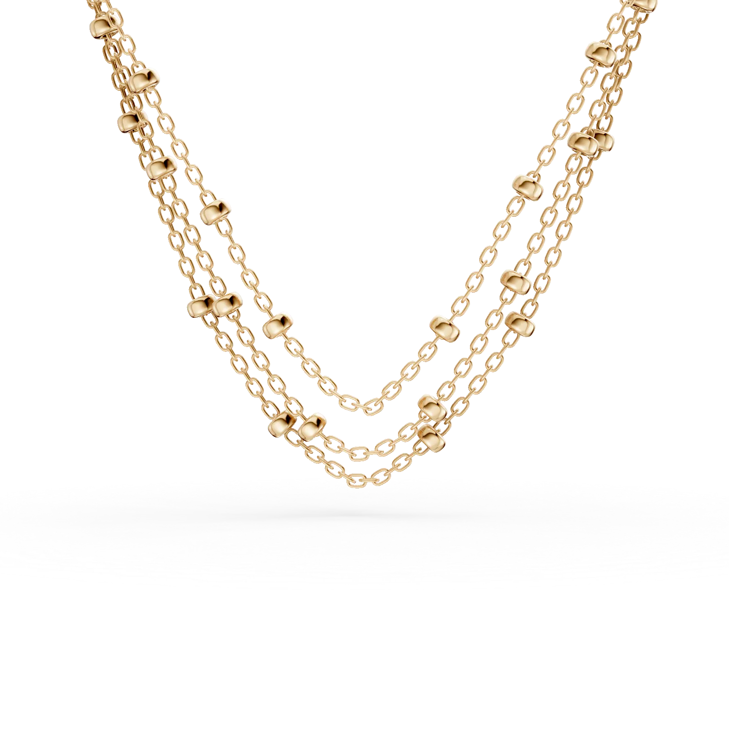 Colier cu pandantive inimi din aur galben