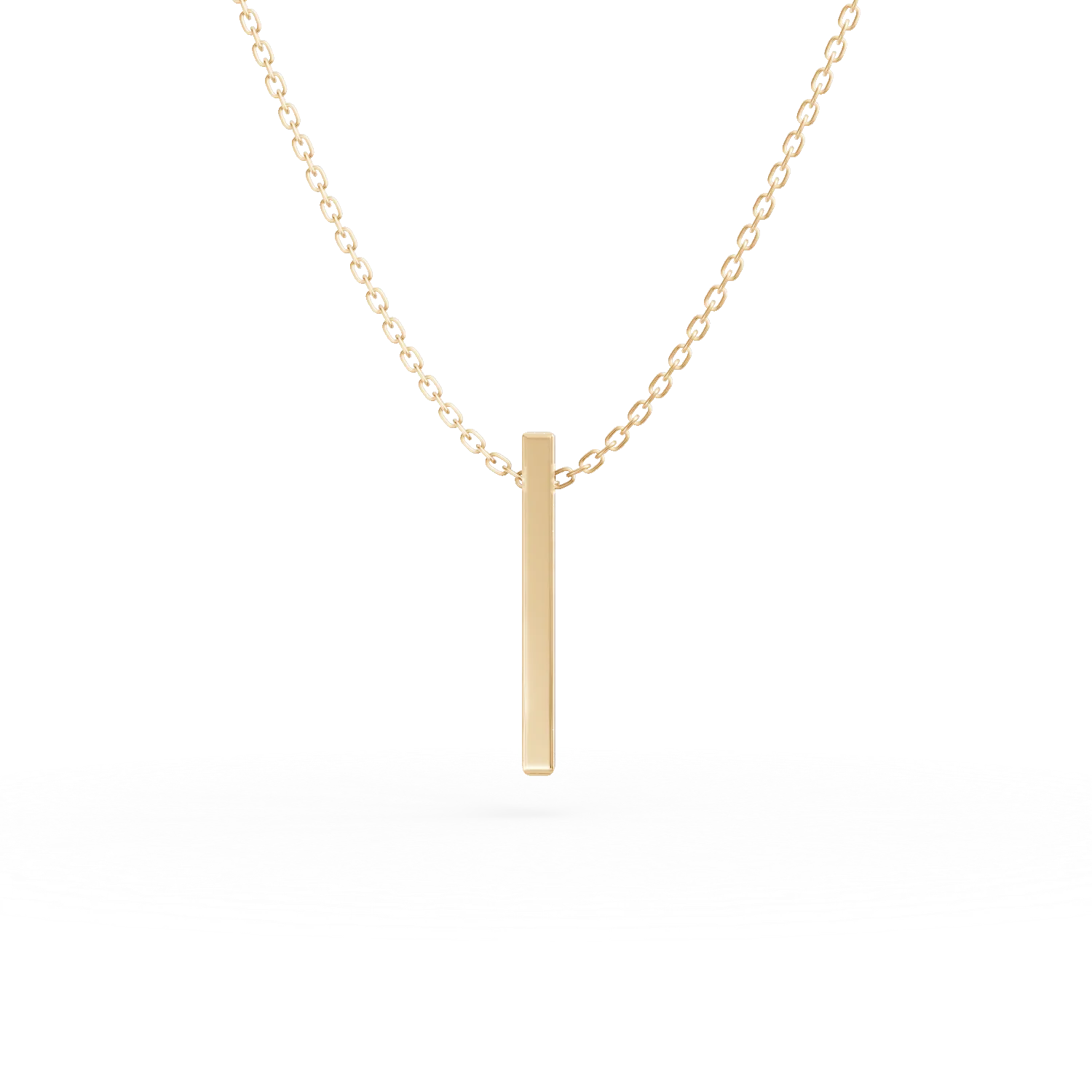 Lant cu pandantiv minimalist din aur galben