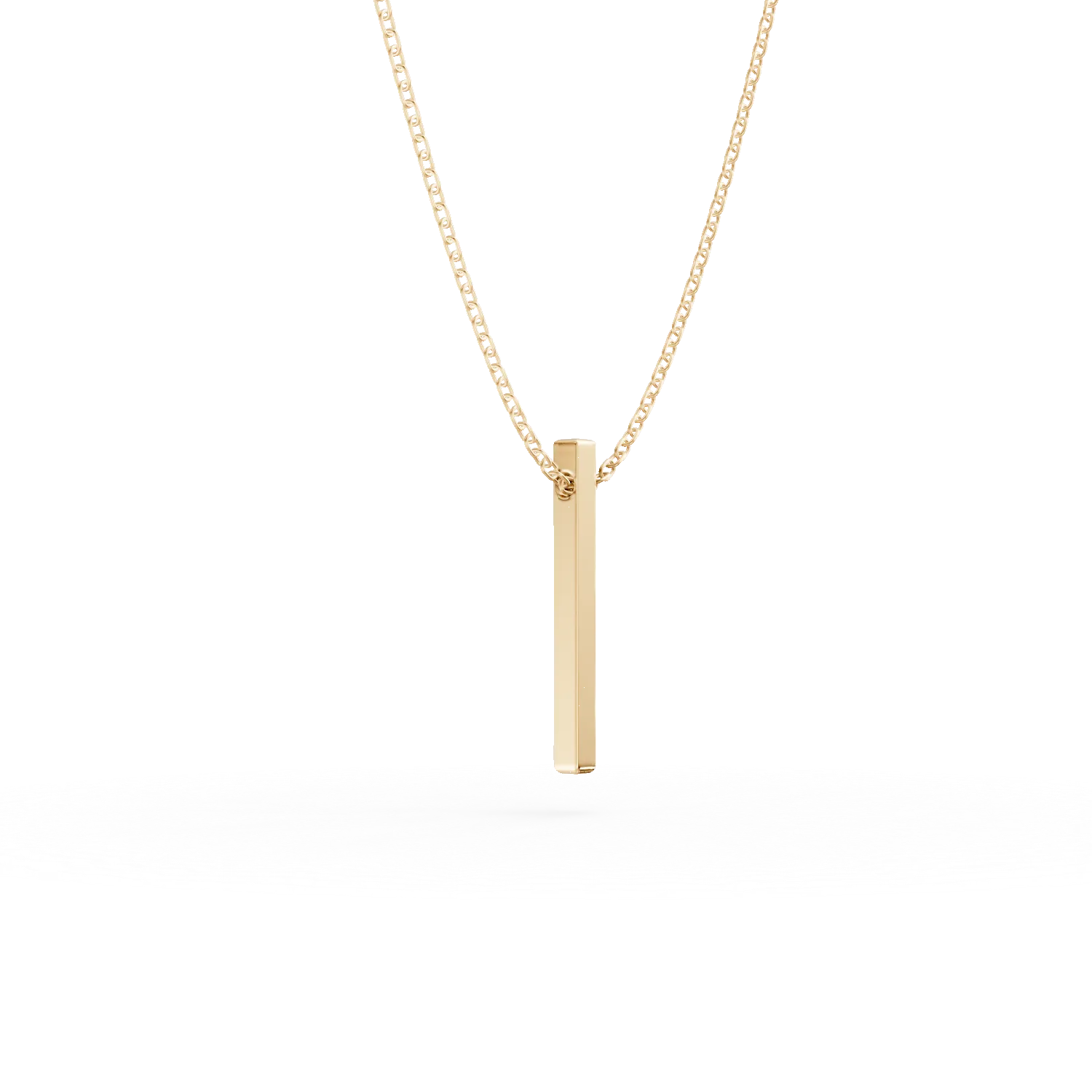 Lant cu pandantiv minimalist din aur galben