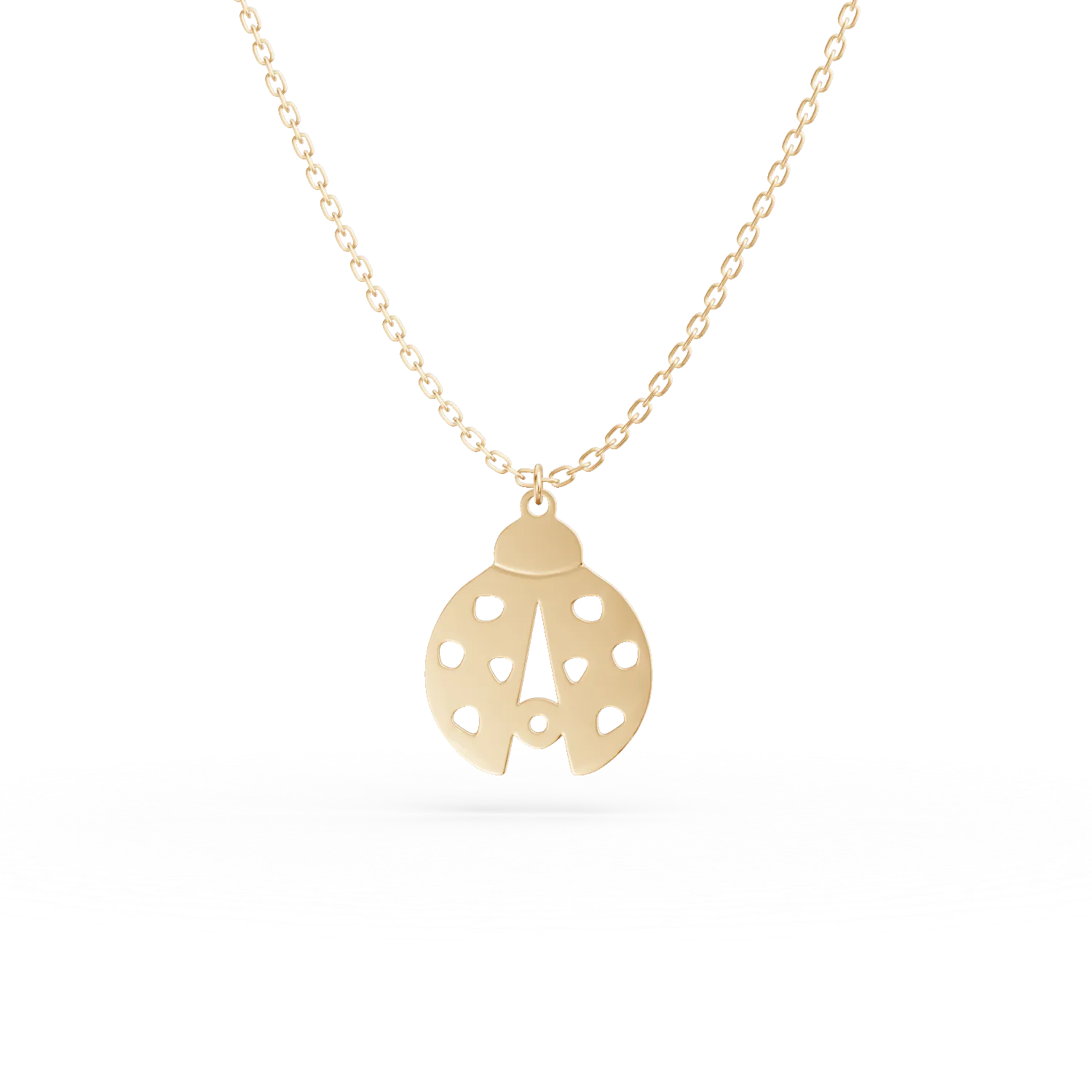 Lant cu pandantiv buburuza din aur galben