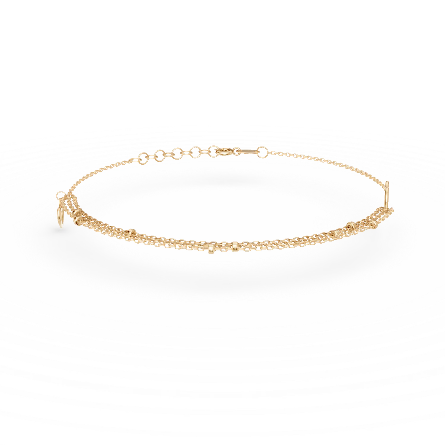 Bratara cu pandantive inimi din aur galben