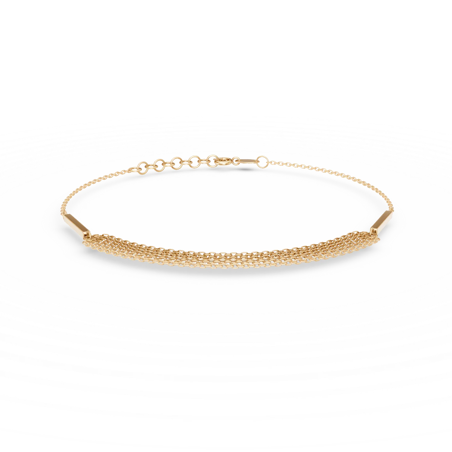 Bratara cu pandantive geometrice din aur galben