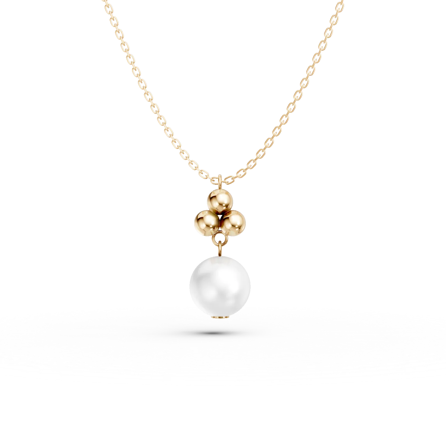 Lant cu pandantiv din aur galben cu perla naturala de 0.3ct