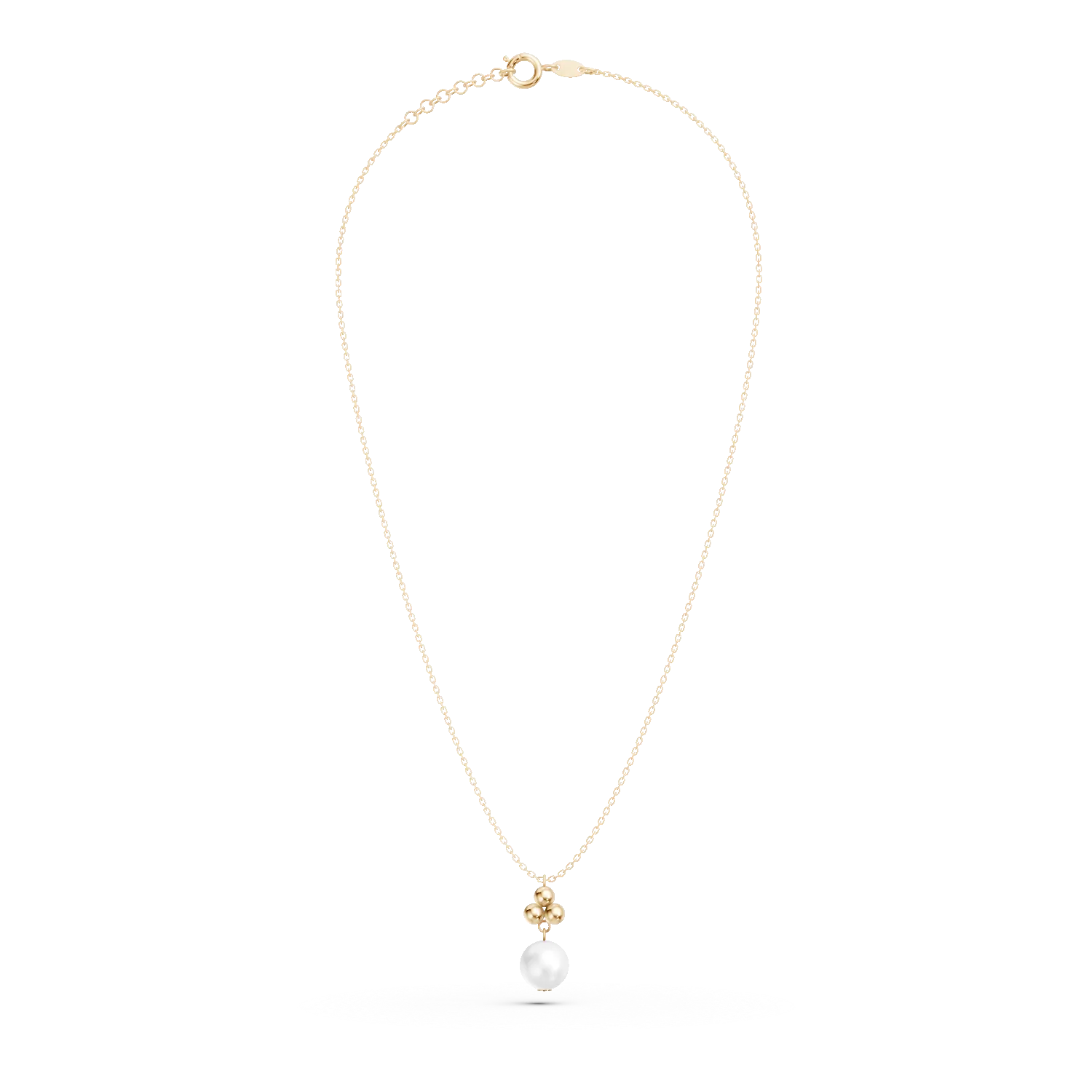Lant cu pandantiv din aur galben cu perla naturala de 0.3ct