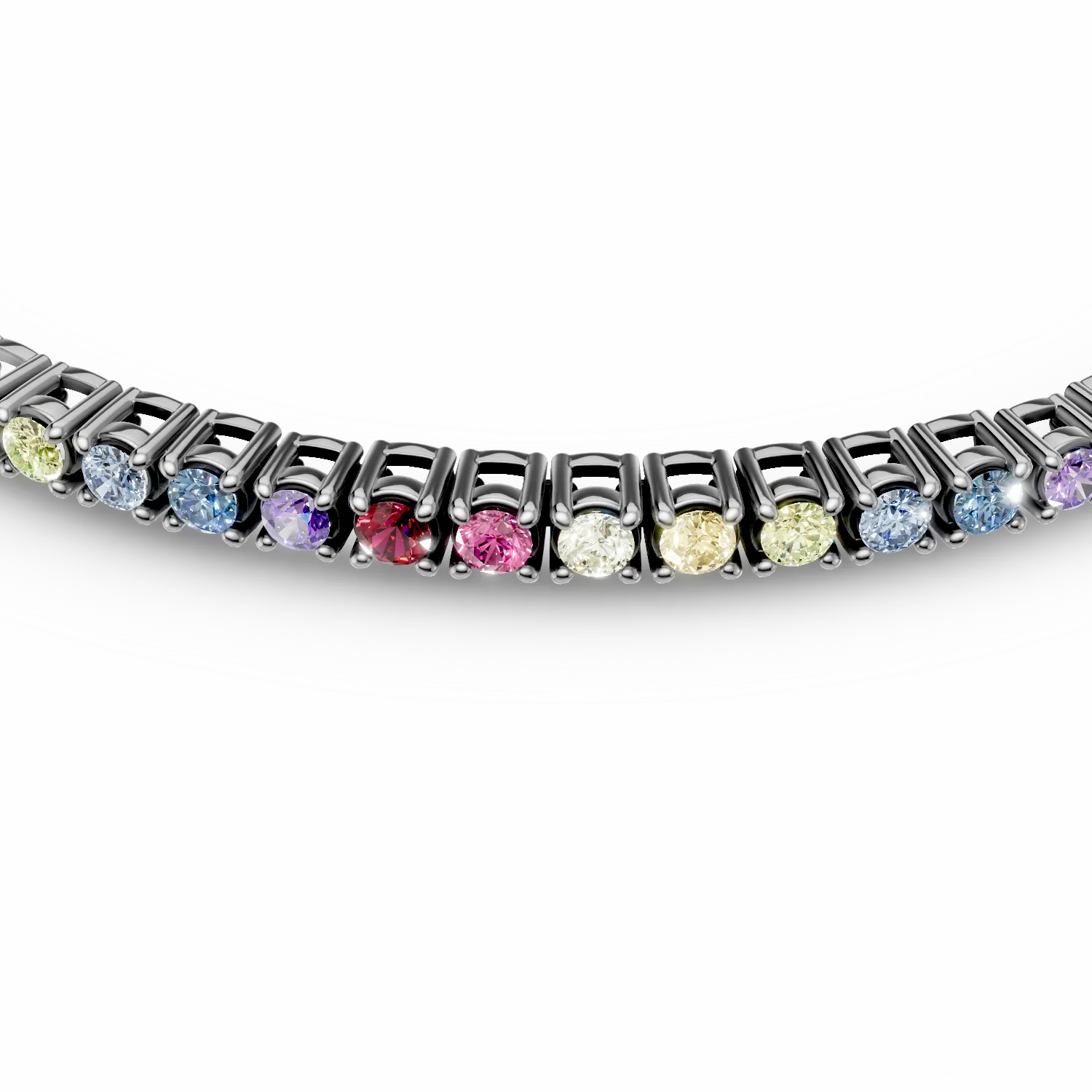 Bratara tennis din argint cu zirconii multicolore