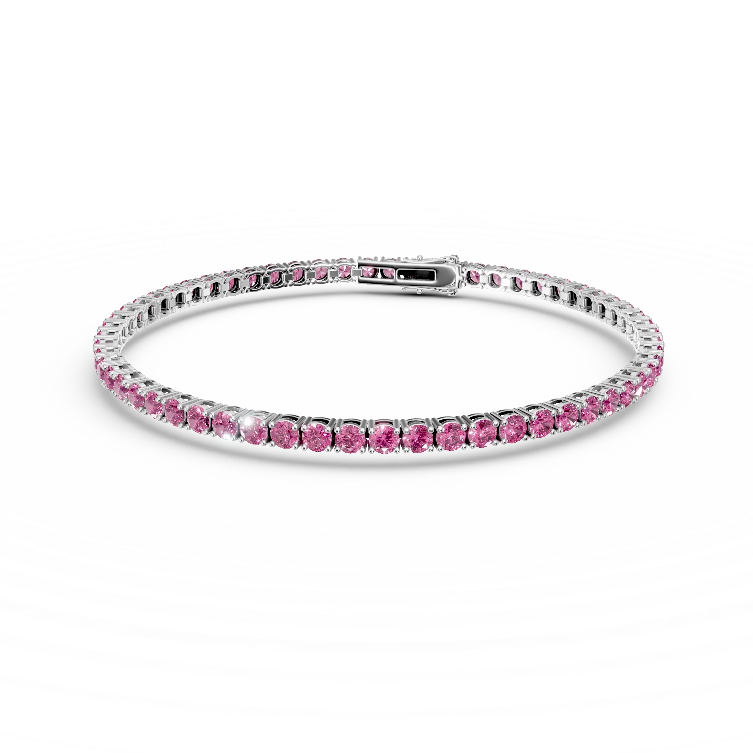 Bratara tennis din argint cu zirconii roz inchis