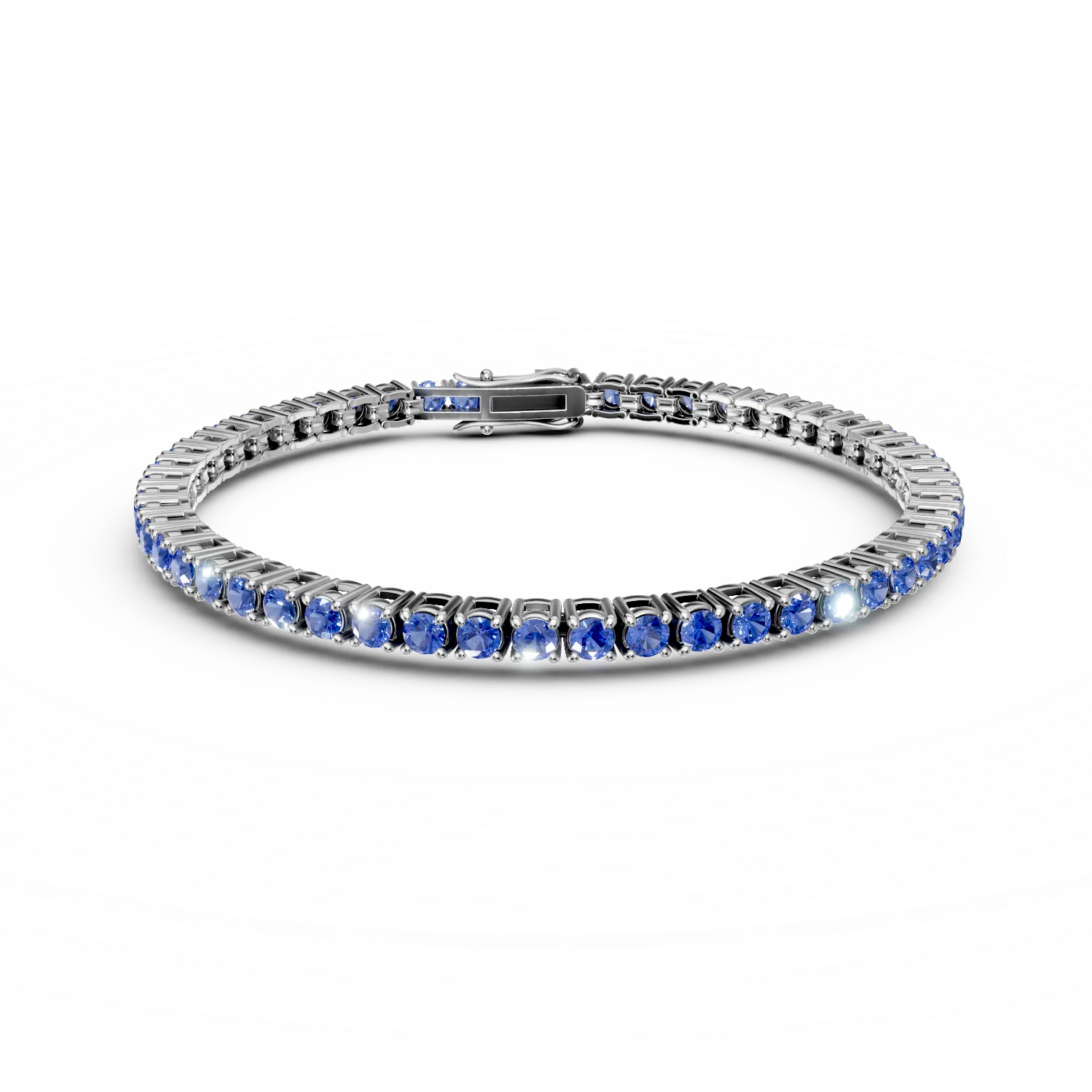 Bratara tennis din argint cu zirconii albastre