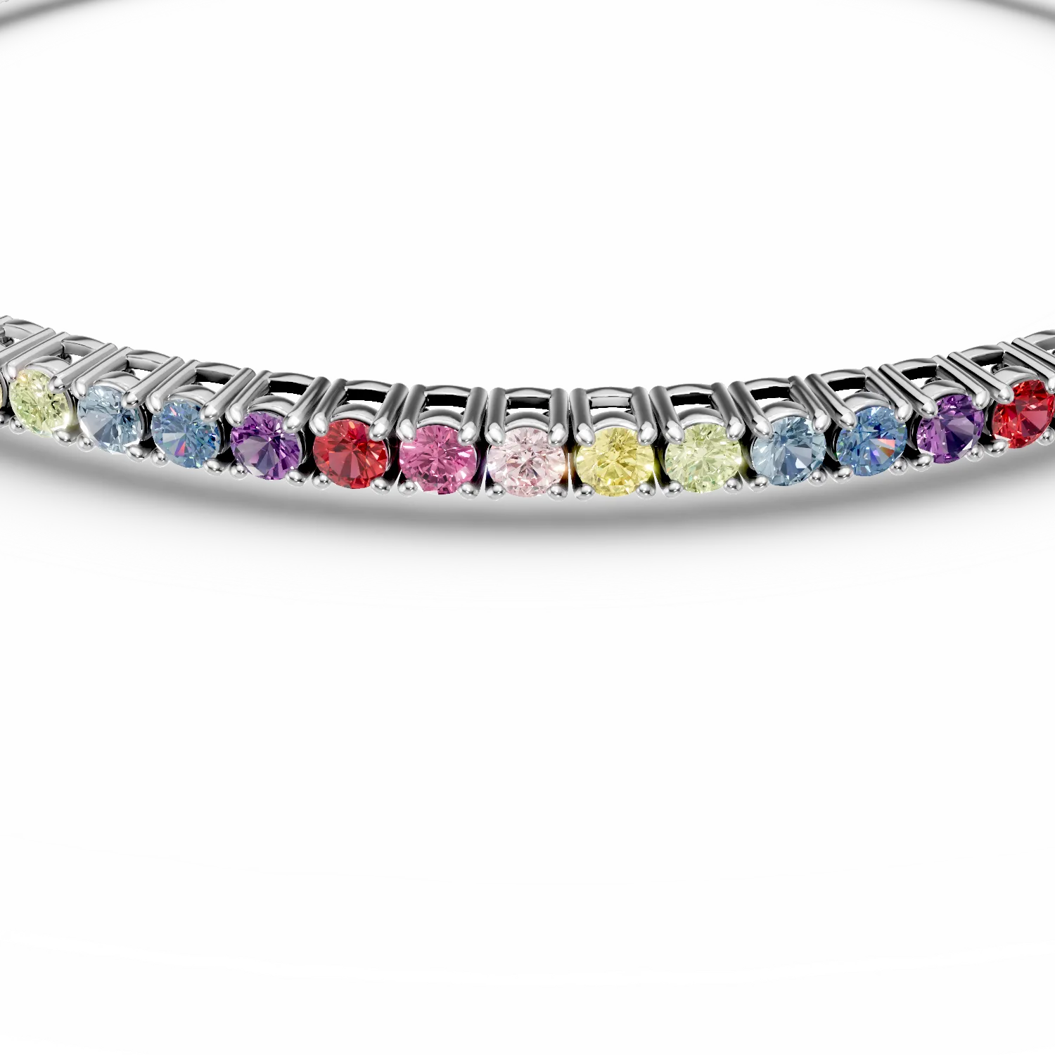 Bratara tennis din argint cu zirconii multicolore