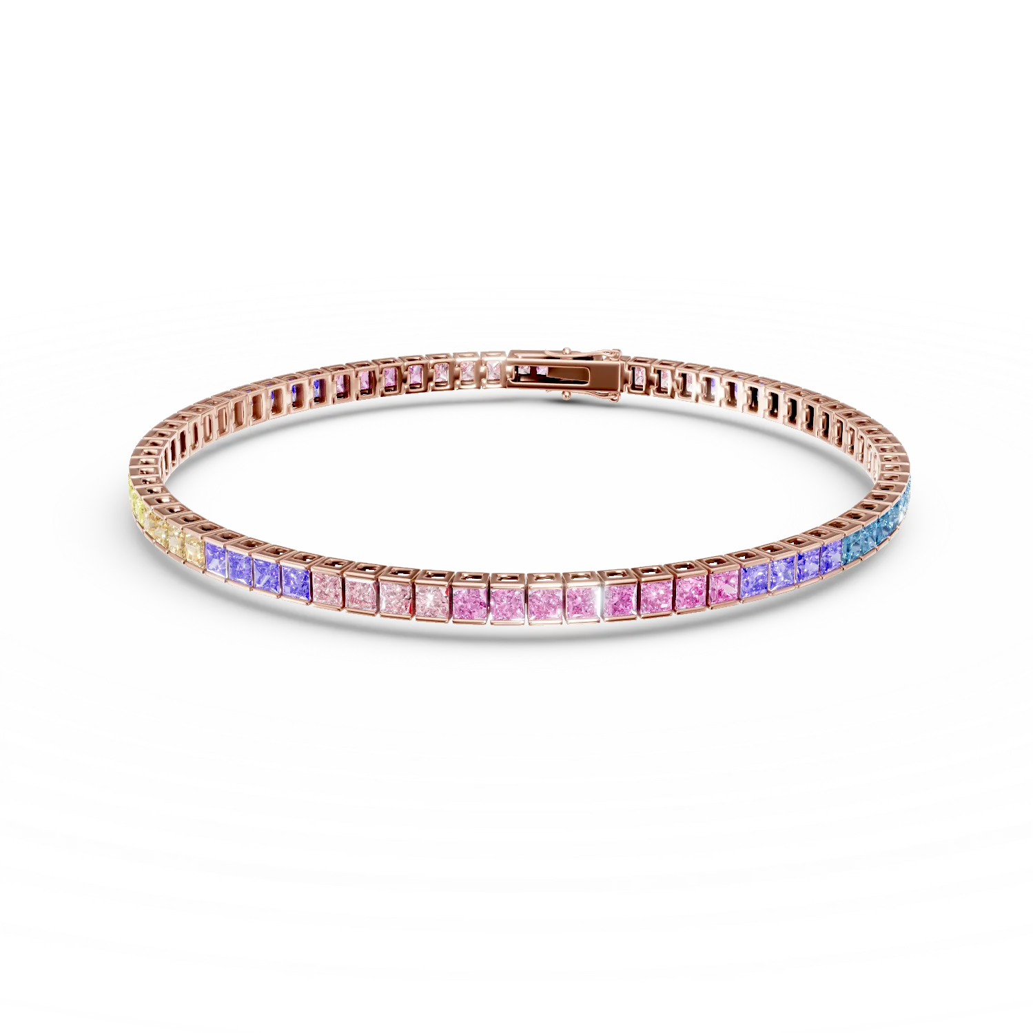 Bratara tennis din argint roz cu zirconii multicolore Apparel & Accessories > Jewelry > Bracelets DAAR 2 Bratara tennis din argint roz cu zirconii multicolore Apparel & Accessories > Jewelry > Bracelets DAAR 2