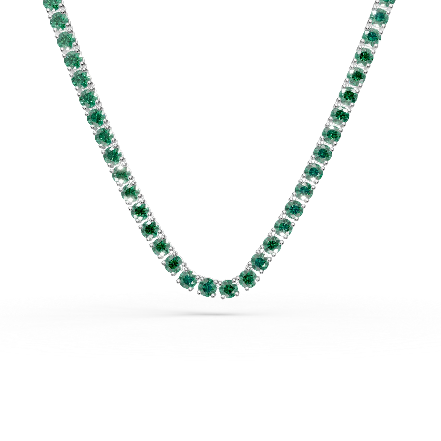 Colier tennis din argint cu zirconii verzi