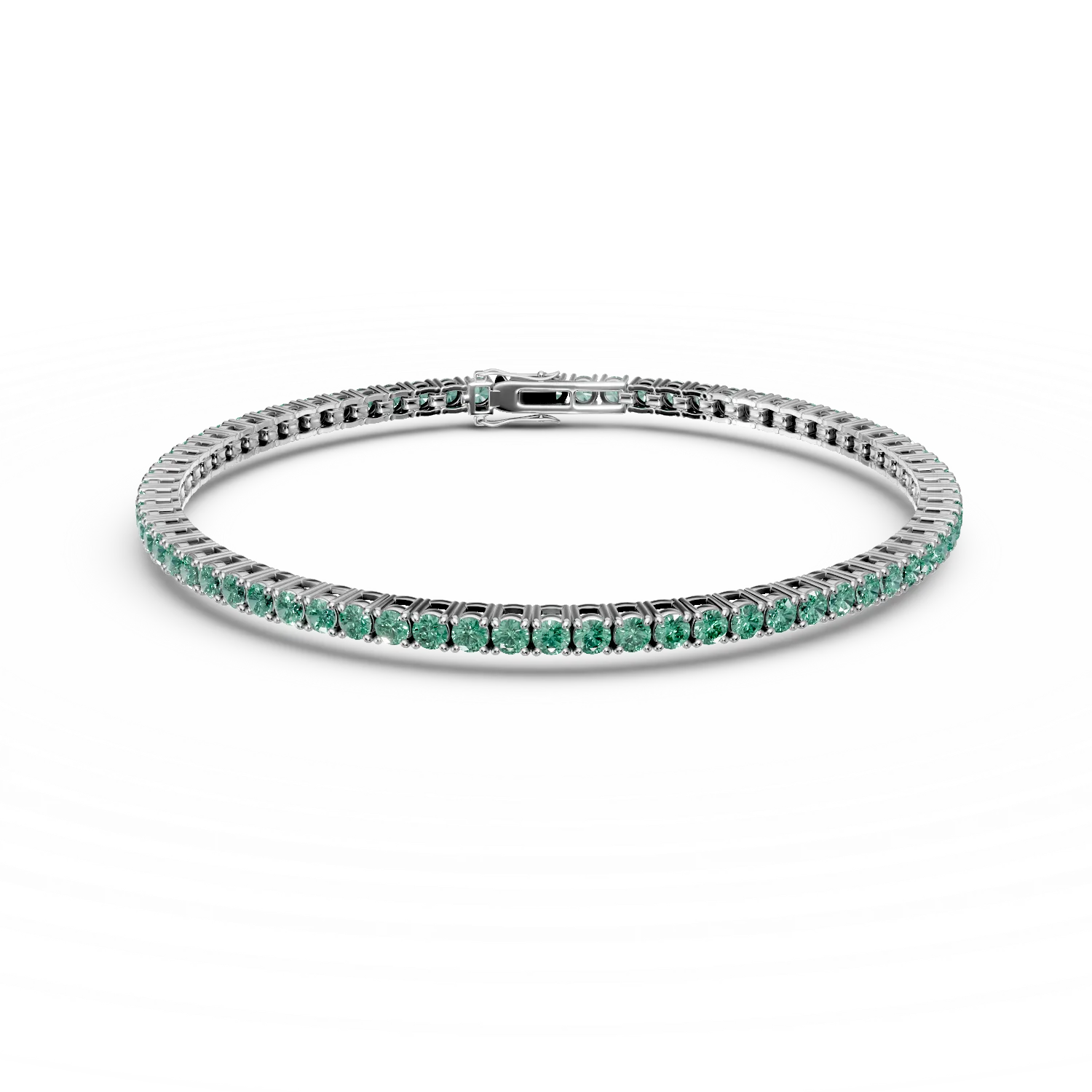 Bratara tennis din argint cu zirconii verzi - imagine 6