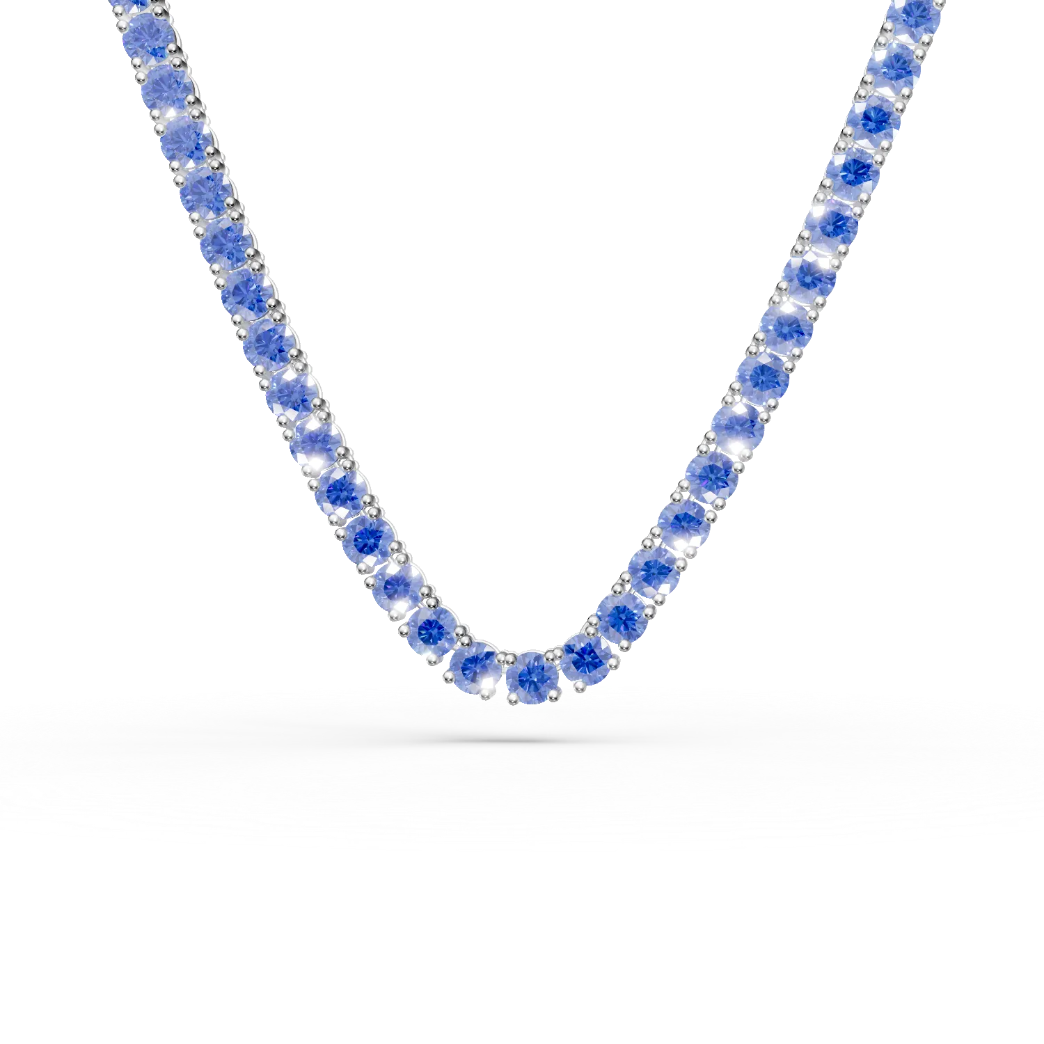 Colier tennis din argint cu zirconii albastre