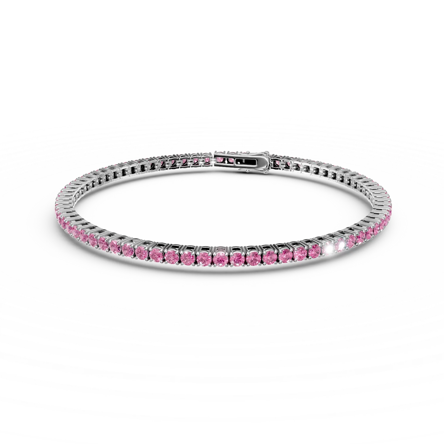 Bratara tennis din argint cu zirconii roz inchis
