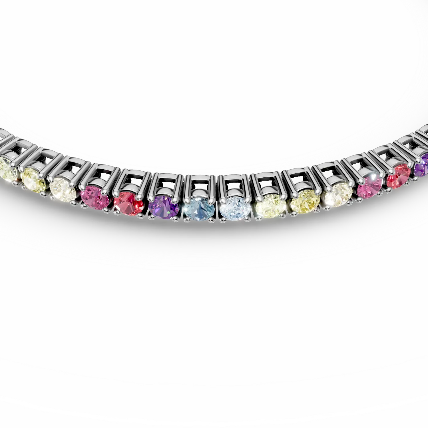Bratara tennis din argint cu zirconii multicolore