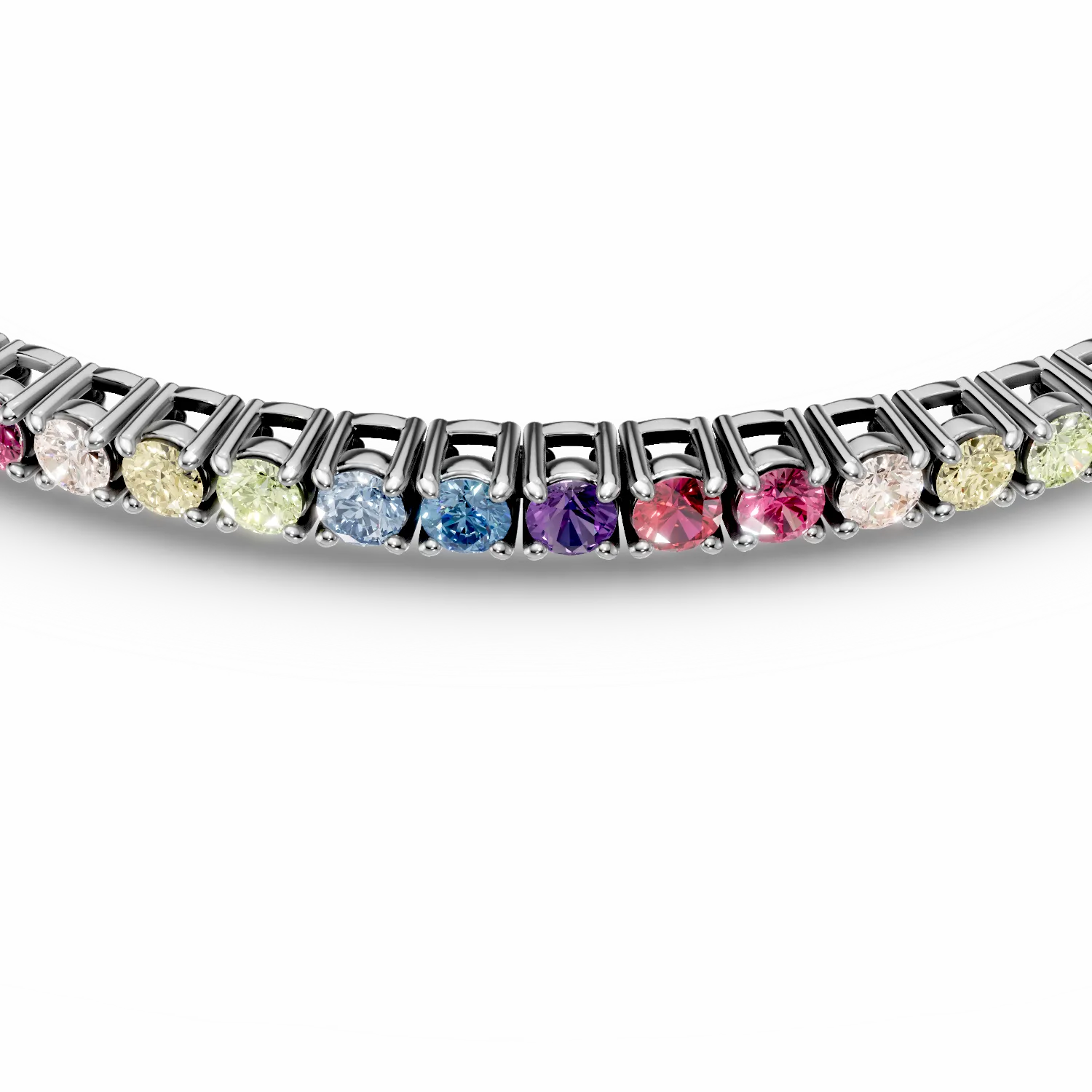Bratara tennis din argint cu zirconii multicolore