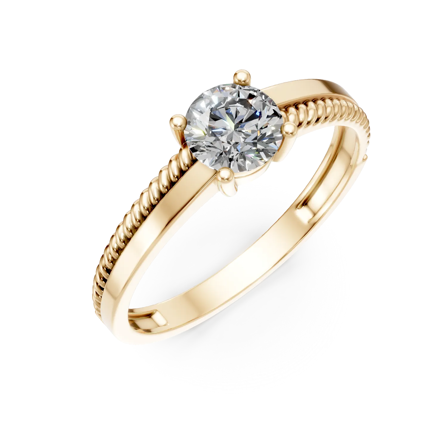 Inel de logodna din aur galben cu zirconia - imagine 8