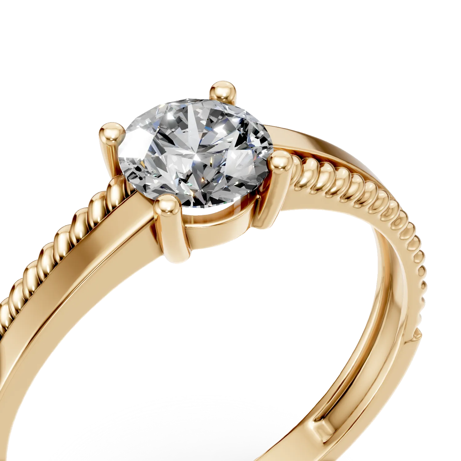 Inel de logodna din aur galben cu zirconia solitaire