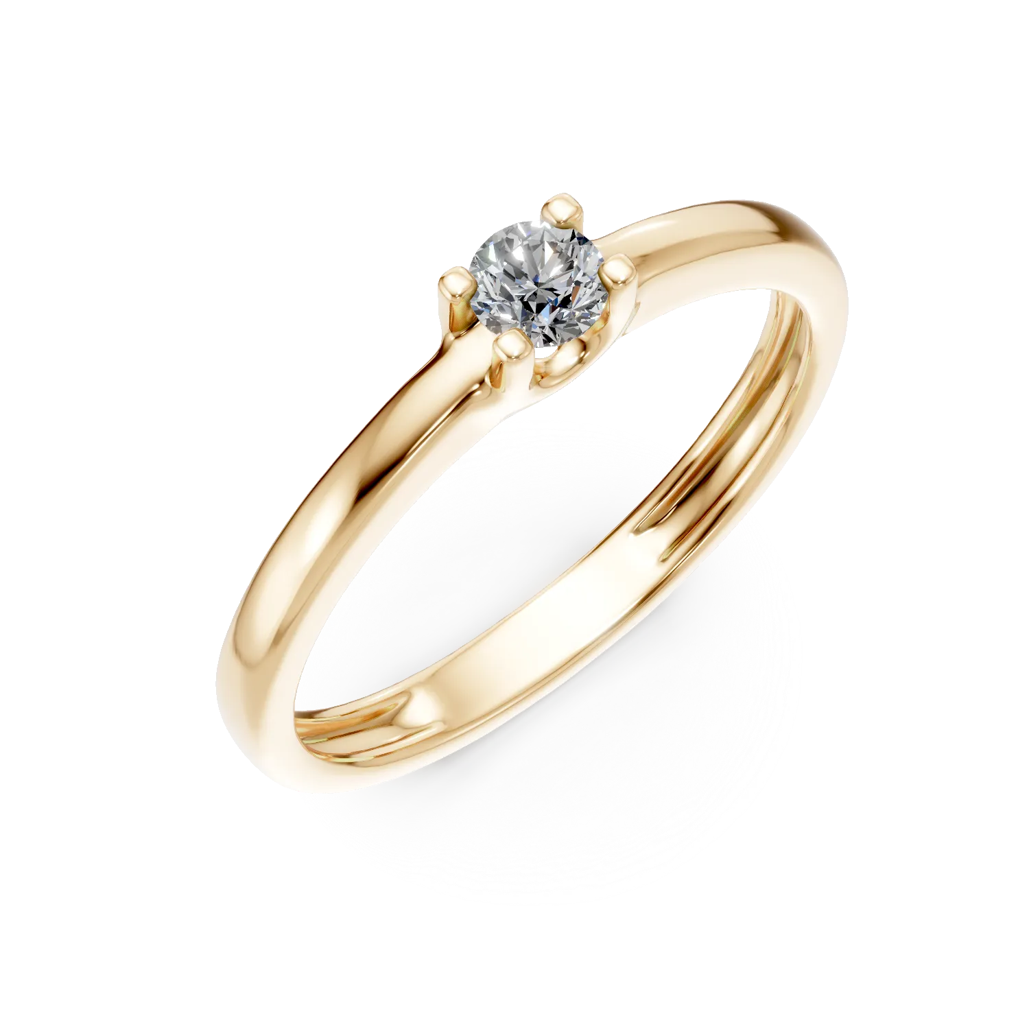 Inel de logodna din aur galben cu zirconia solitaire