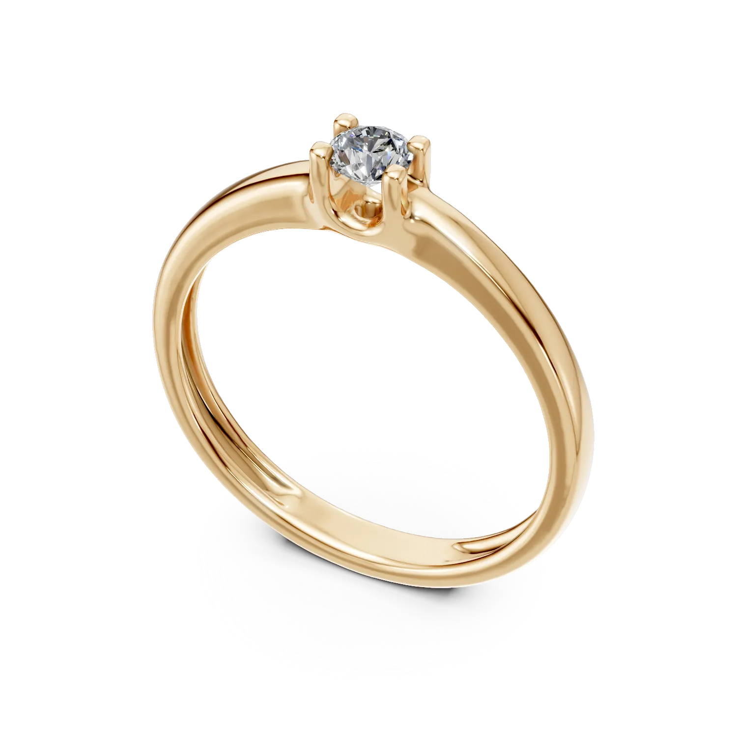 Inel de logodna din aur galben cu zirconia solitaire