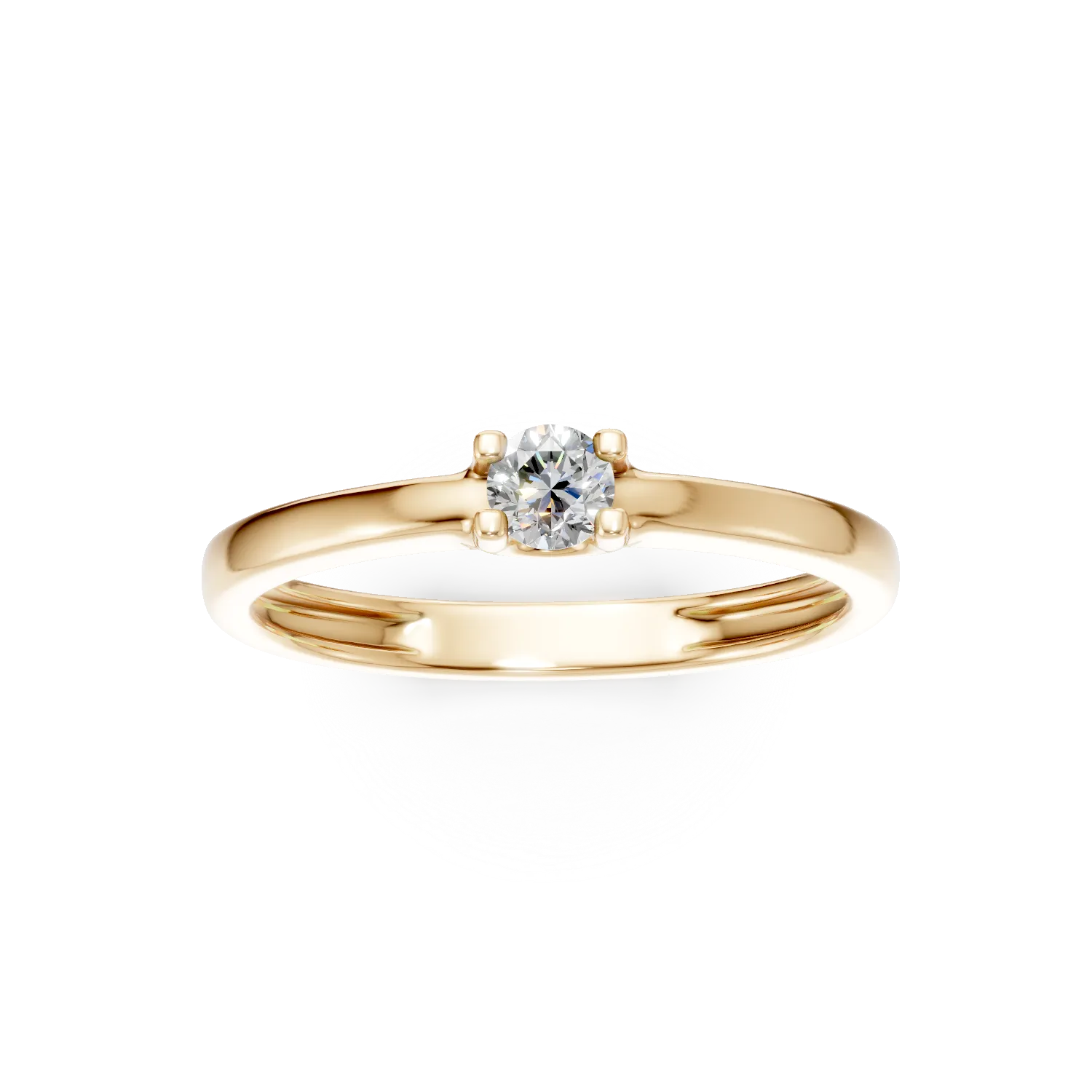 Inel de logodna din aur galben cu zirconia solitaire