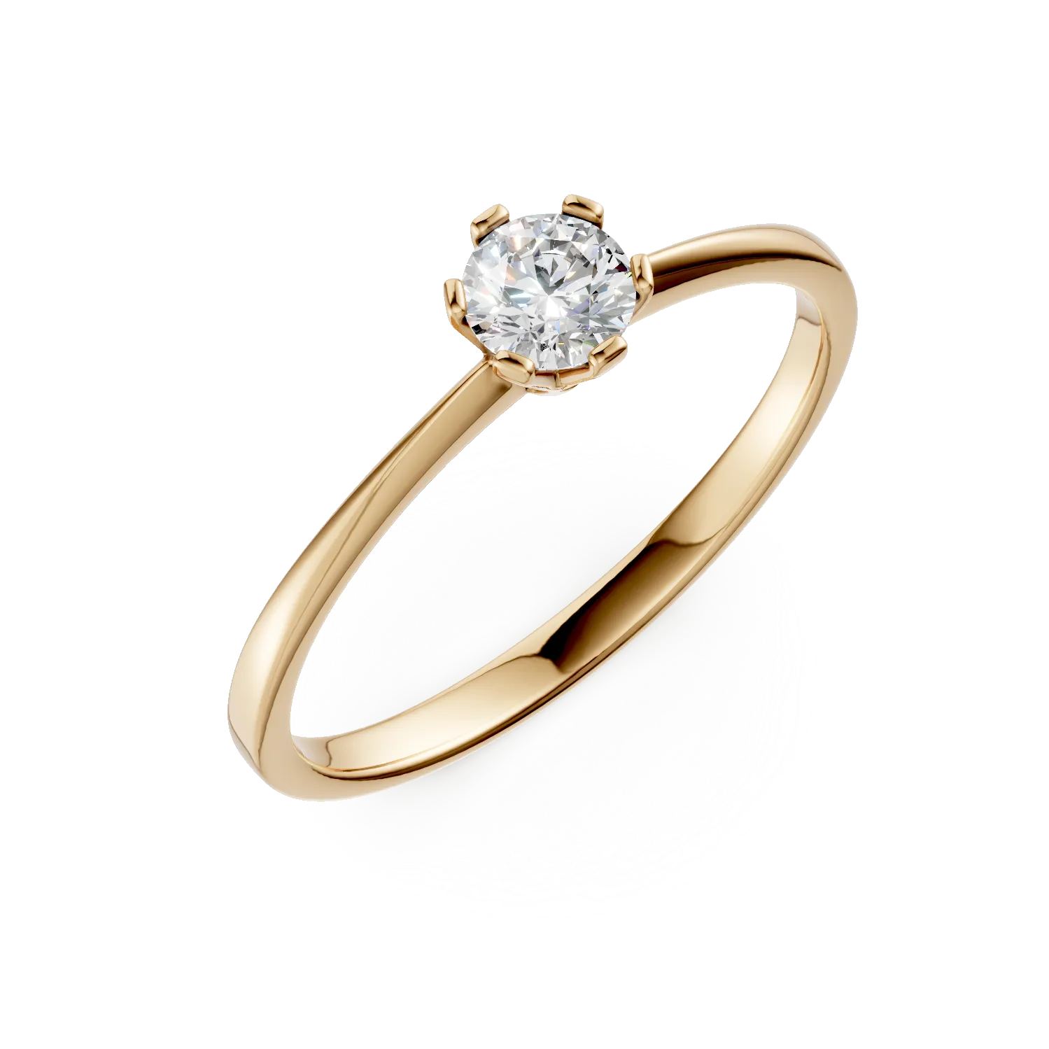 Inel de logodna din aur galben cu zirconia - imagine 8