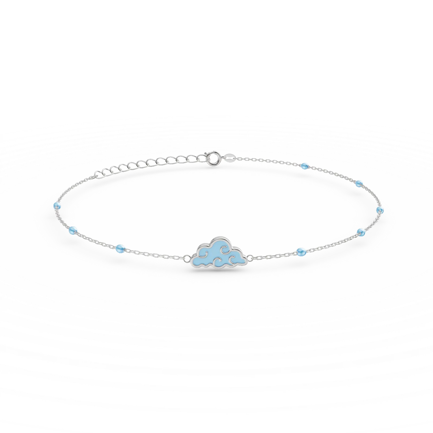 Bratara cu pandantiv nor din aur alb pentru copii